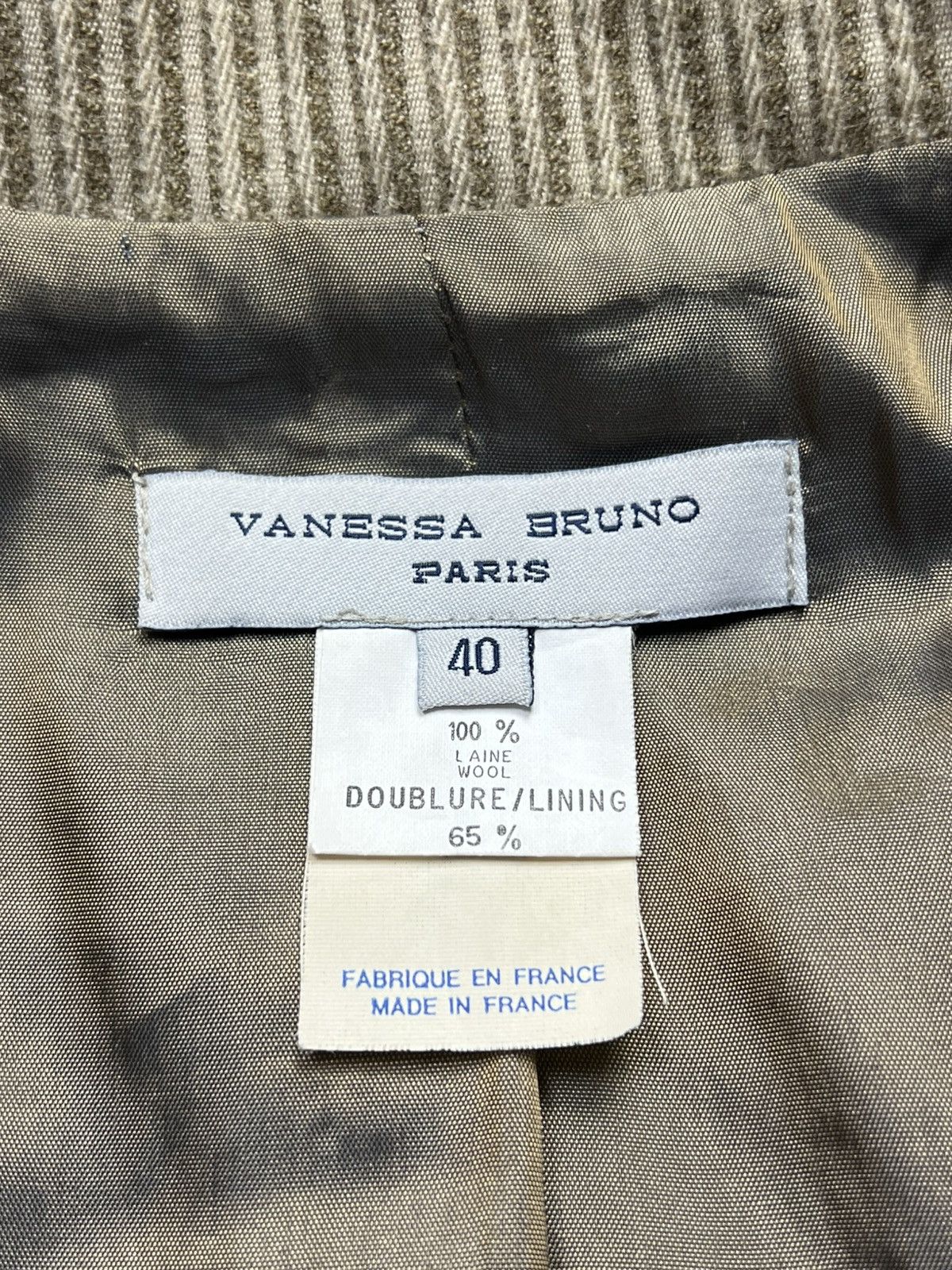 Vanessa Bruno Vanessa Bruno - Pinstripe Beige Wool - Coat Size M / US 6-8 / IT 42-44 - 9 Thumbnail