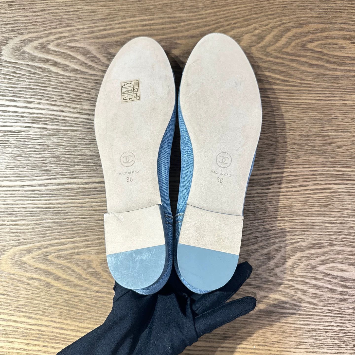 Chanel Chanel apr254 unused denim blue ballet flats 38 Size US 7.5 / IT 37.5 - 6 Thumbnail