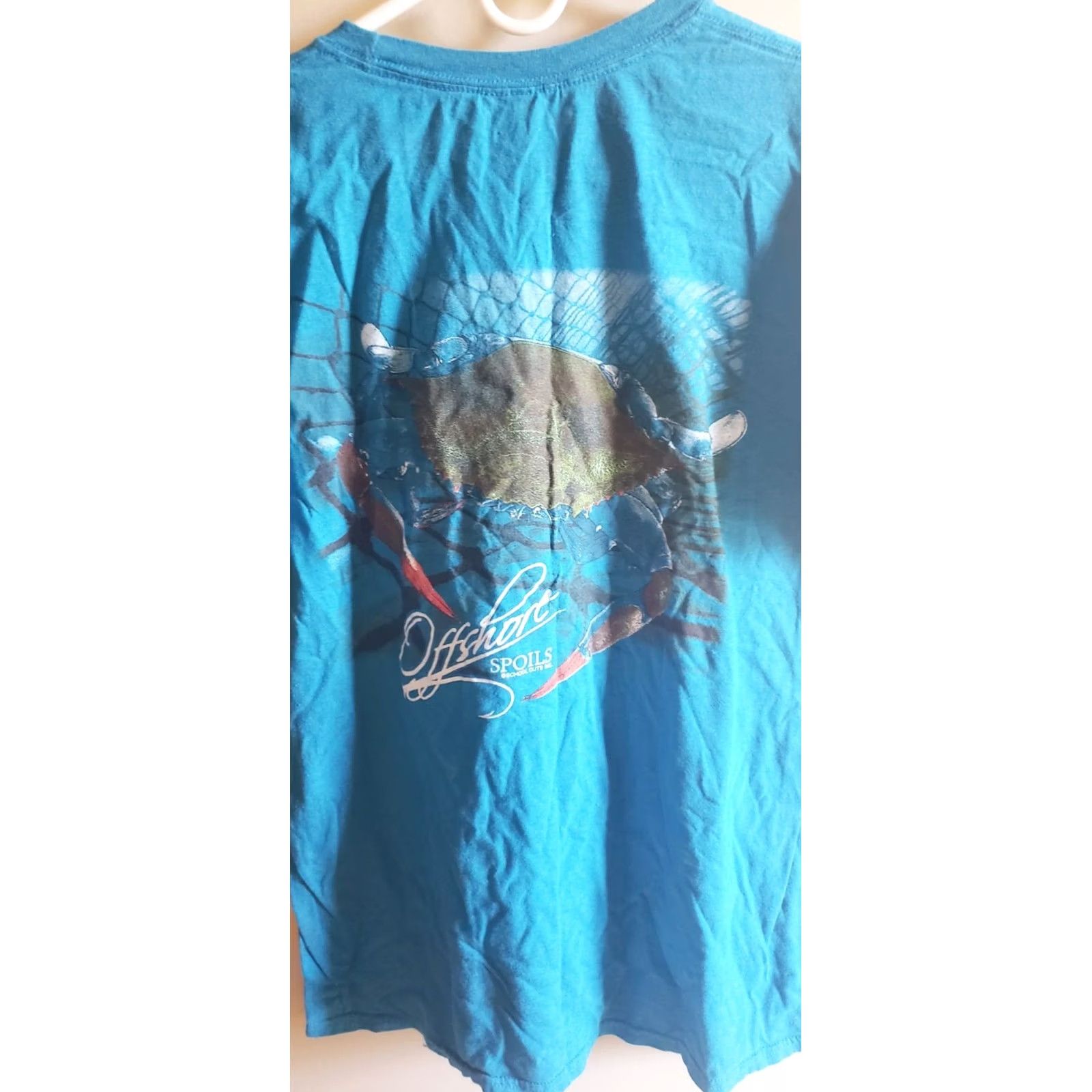 Vintage Offshore Spoils T-Shirt Men's M Blue Short Sleeve Logo Front Blue Crab Back Size US M / EU 48-50 / 2 - 6 Thumbnail