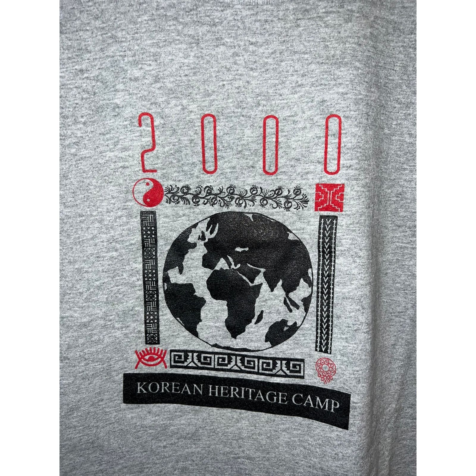 Fruit Of The Loom 2000 Korean Heritage Camp Korea Graphic Earth Gray Shirt XL Size US XL / EU 56 / 4 - 2 Thumbnail