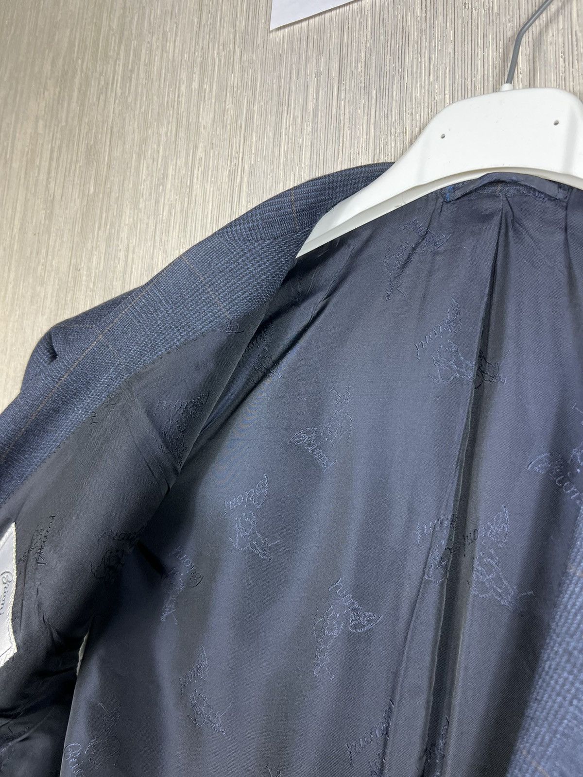 Brioni Brioni per Arabelli wool checked navy blazer jacket luxury Size 54R - 16 Thumbnail