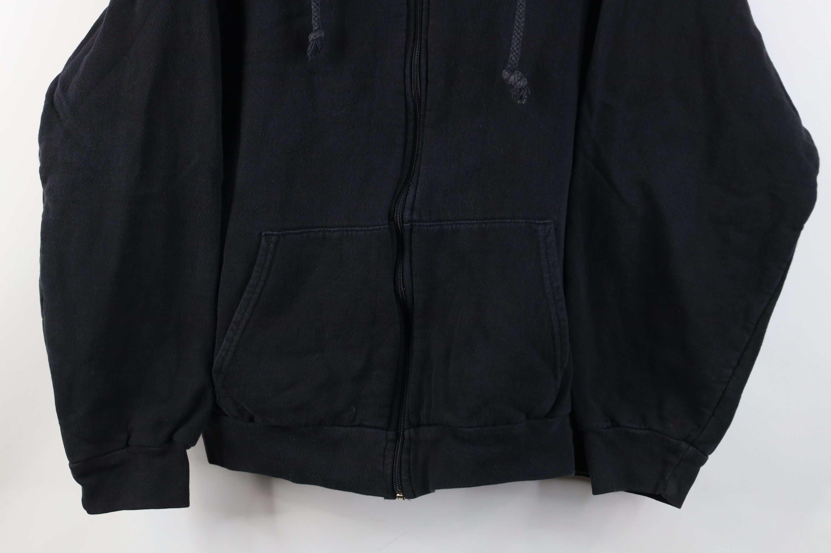 Vintage Vintage 90s Streetwear Waffle Lined Full Zip Hoodie Black Size US M / EU 48-50 / 2 - 3 Thumbnail