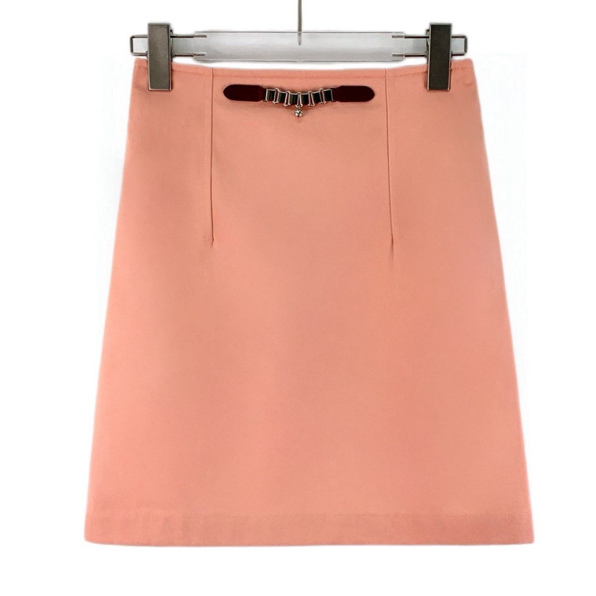Hermes Hermes, Orange Pink Bell Chain Decor Casual Skirt K26WX Size 26" / US 2 / IT 38 - 1 Thumbnail