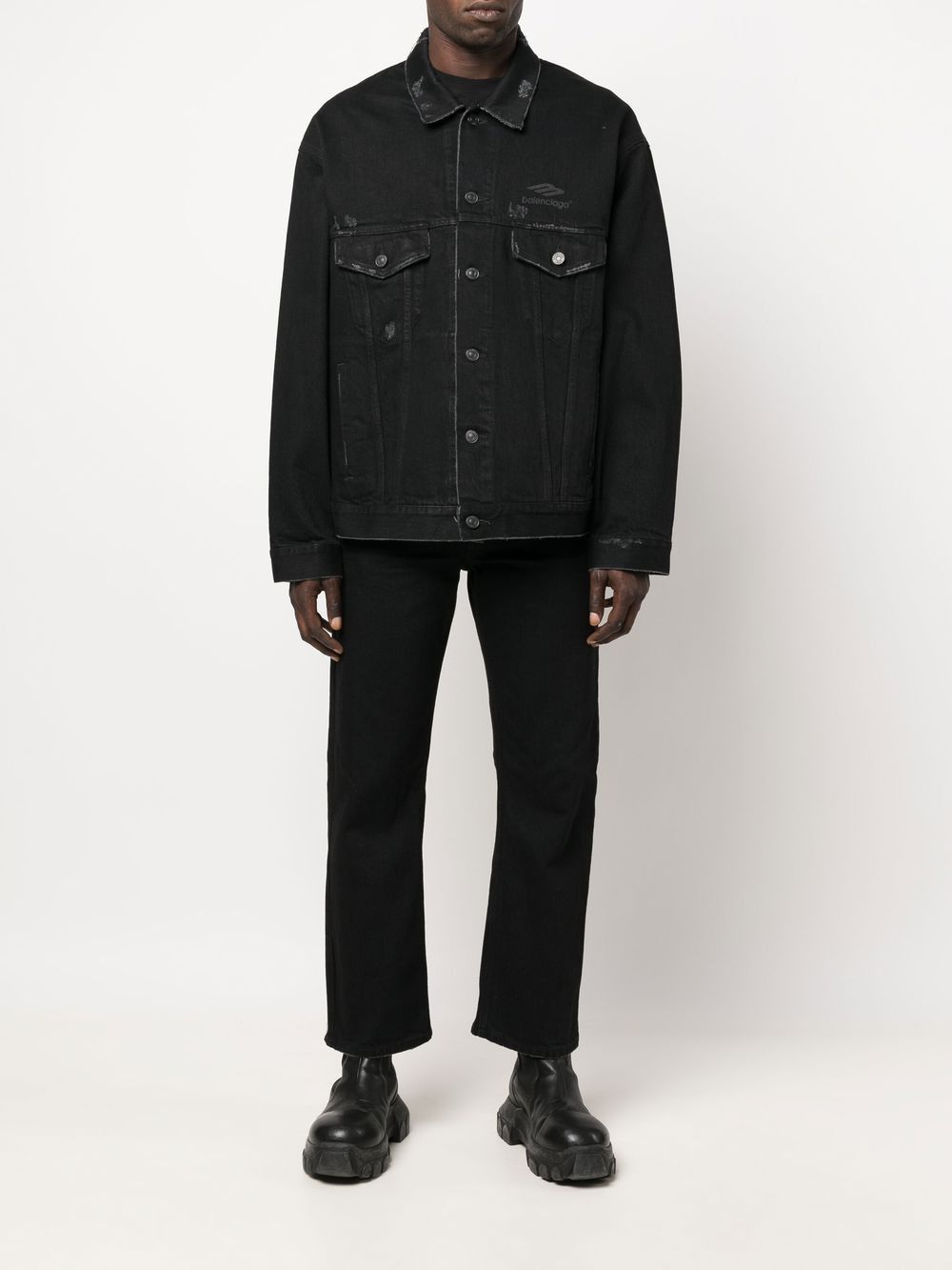 NWT BALENCIAGA DISTRESSED DENIM CROPPED JEANS