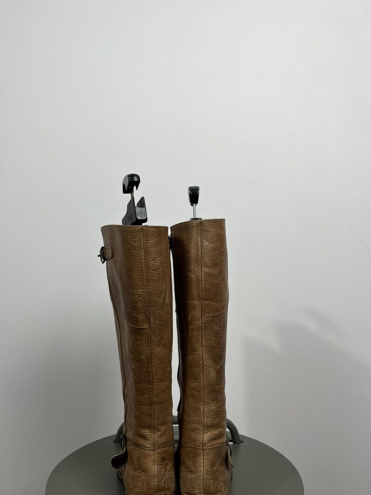Other Brown Leather Tall Boots 37 Buckle Zip Riding Style Size US 6.5 / IT 36.5 - 8 Thumbnail