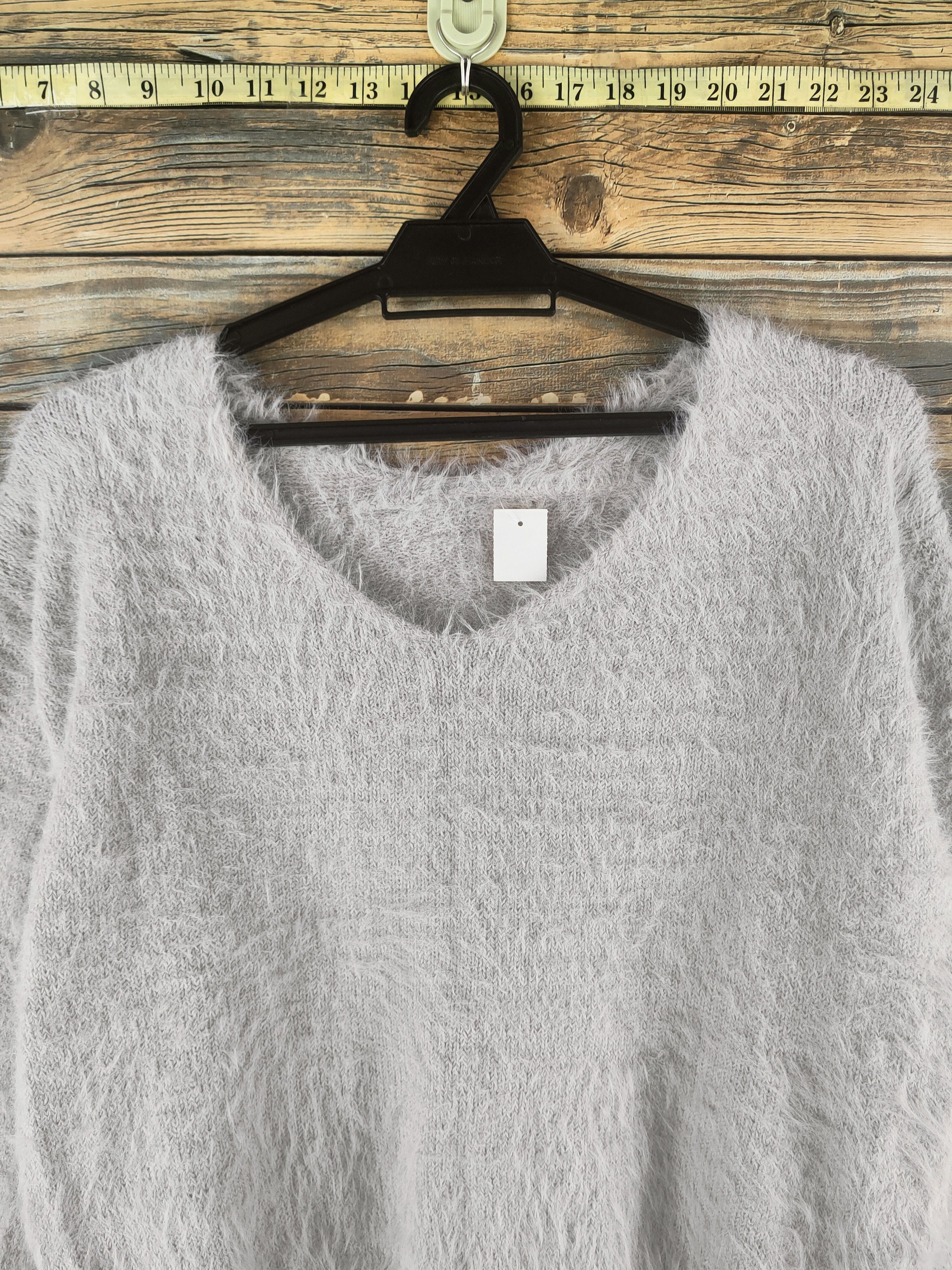 Japanese Brand DL Japanese Brand Gray shaggy Fur Mohair Knitwear #46-501 Size S / US 4 / IT 40 - 2 Thumbnail