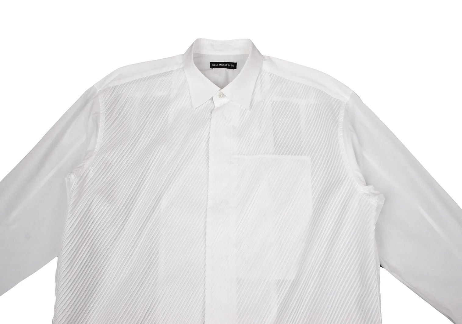 Issey Miyake Front Bias Pleats Design Long Sleeve Shirt in White Size US S / EU 44-46 / 1 - 2 Thumbnail