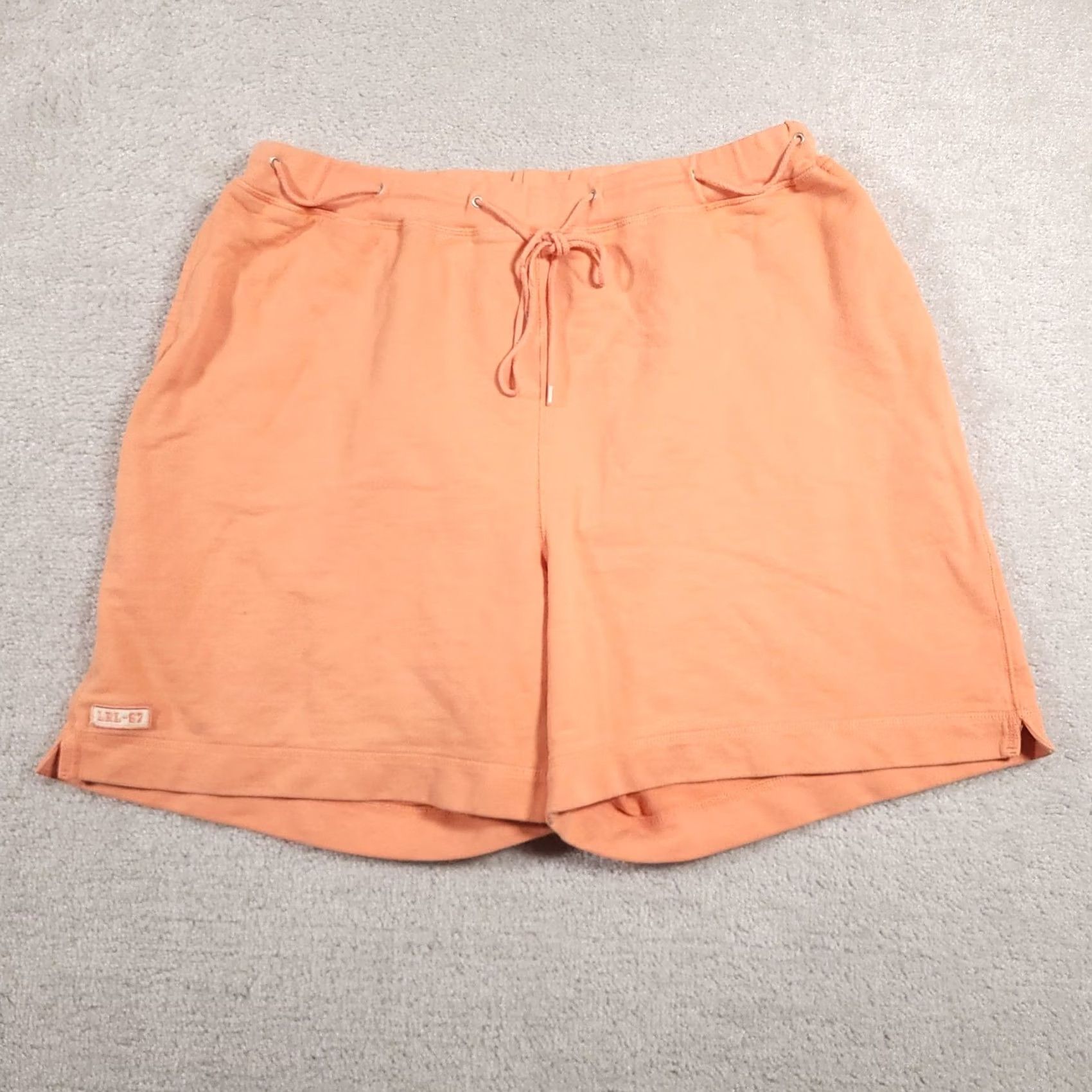Ralph Lauren Lauren Jeans Co Shorts Womens 1X Orange Drawstring Pockets Lounge Casual LRL-67 Cotton Knit High Rise 6.5in Inseam Womens Size 40" / US 18 - 2 Thumbnail
