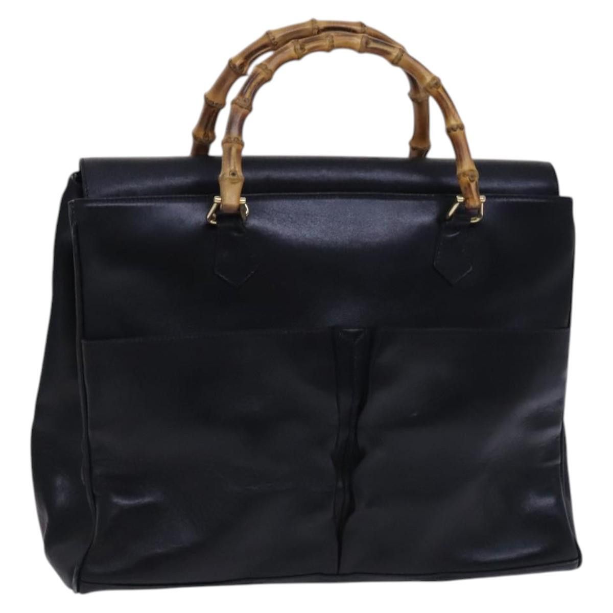 Gucci GUCCI Bamboo Hand Bag Leather Black Gold 002 2855 0322 0 Size ONE SIZE - 1 Thumbnail