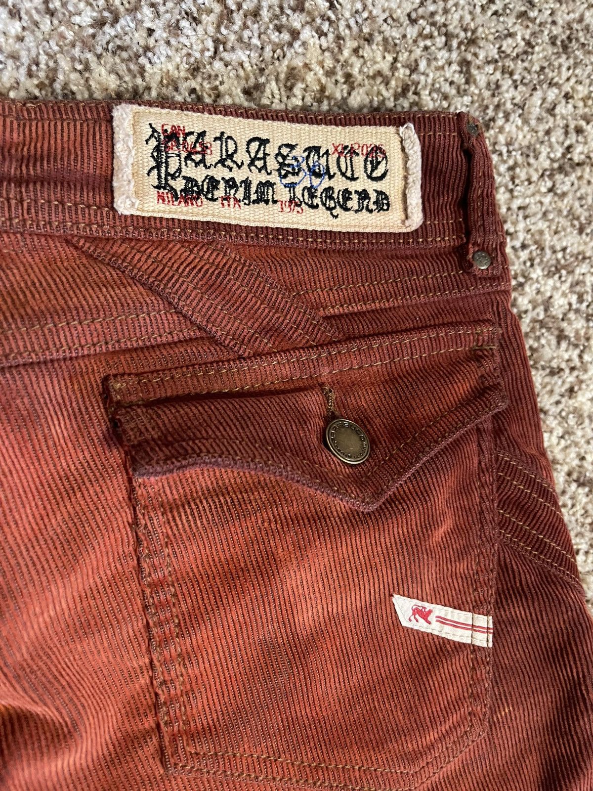 Parasuco Parasuco Orange Corduroy Flared Pants Size 29" - 3 Thumbnail