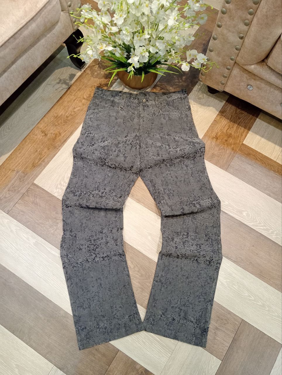 Jean Paul Gaultier RARE GAULTIER HOMME OBJET VELVET STRETCH DENIM PANTS Size US 33 - 1 Thumbnail