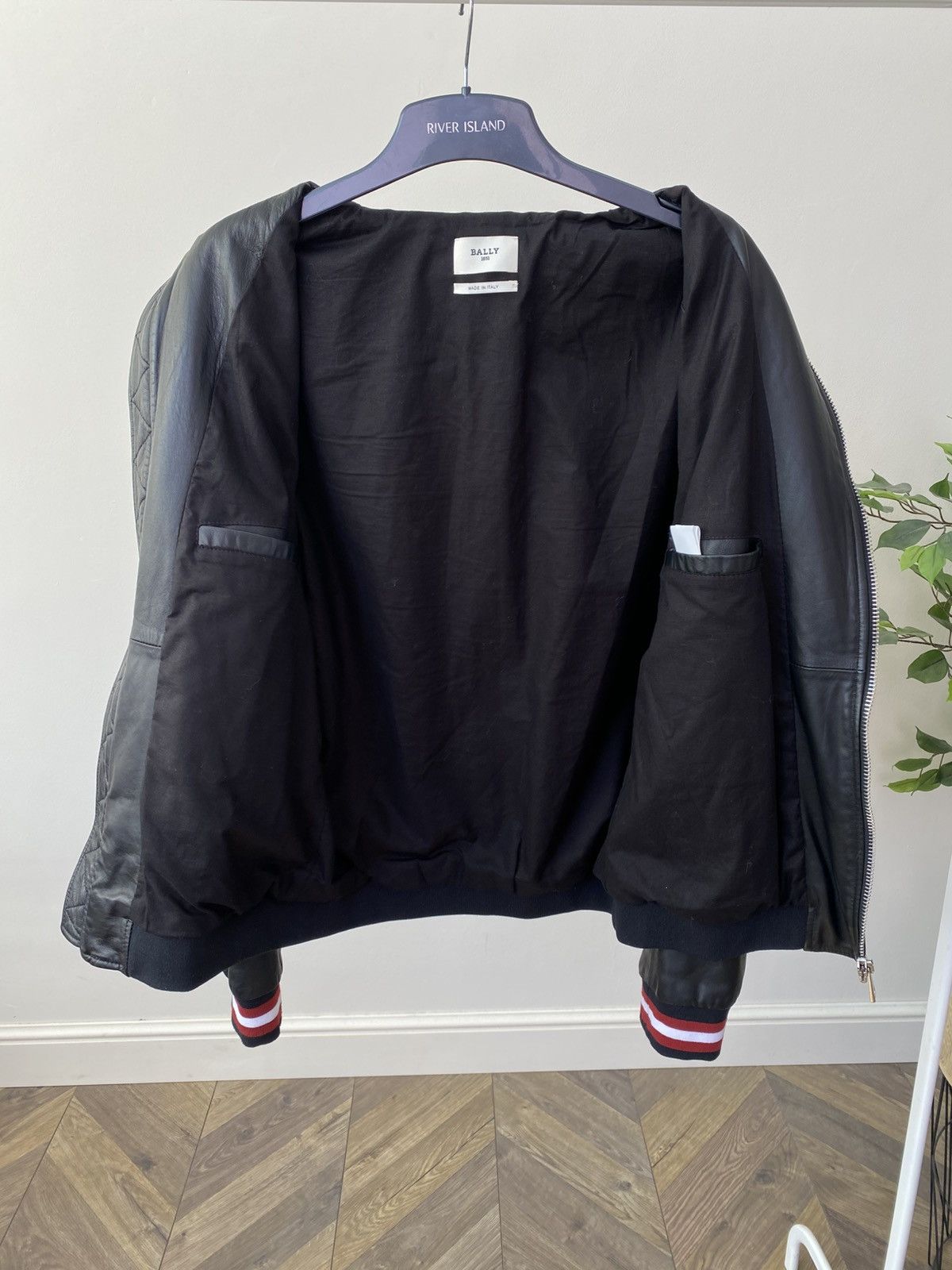 Bally Bally Men’s Black Leather Bomber Jacket Full Zip Size US M / EU 48-50 / 2 - 9 Thumbnail