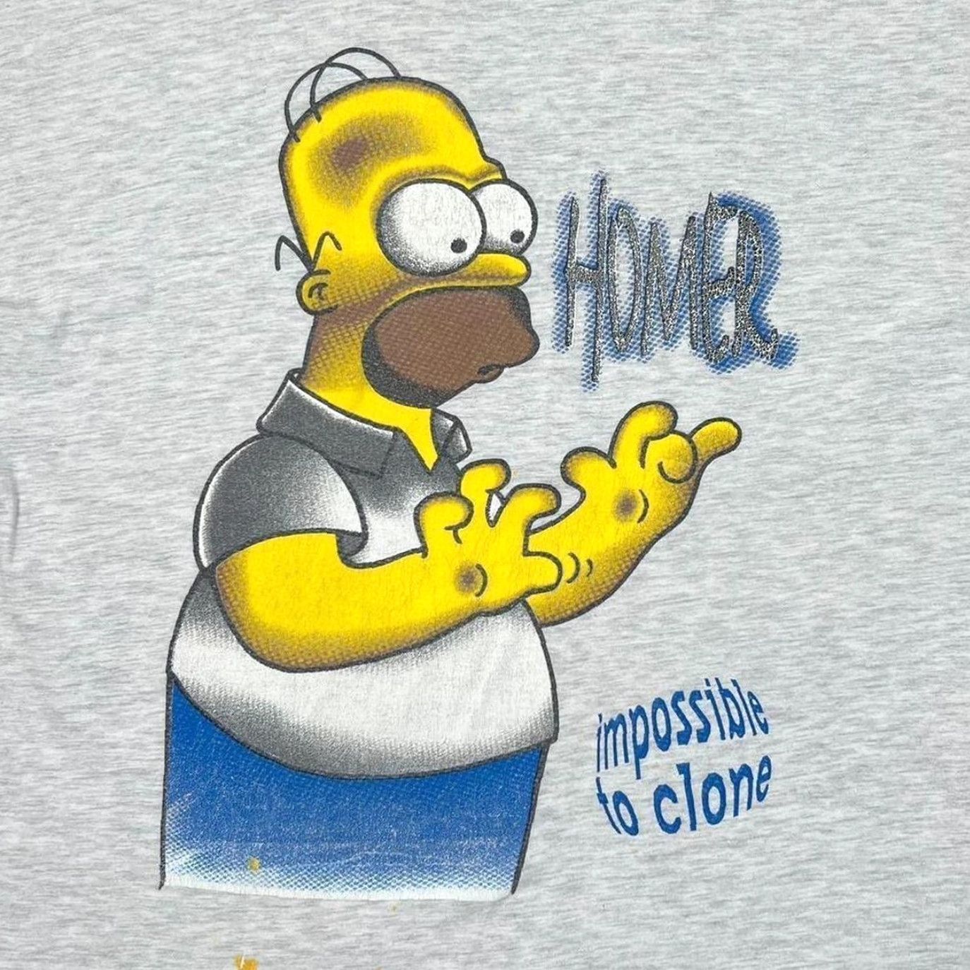 Vintage VINTAGE The Simpsons “Impossible To Clone” Homer Simpson TV Show Graphic T-Shirt Mens L Grey Size US L / EU 52-54 / 3 - 3 Thumbnail