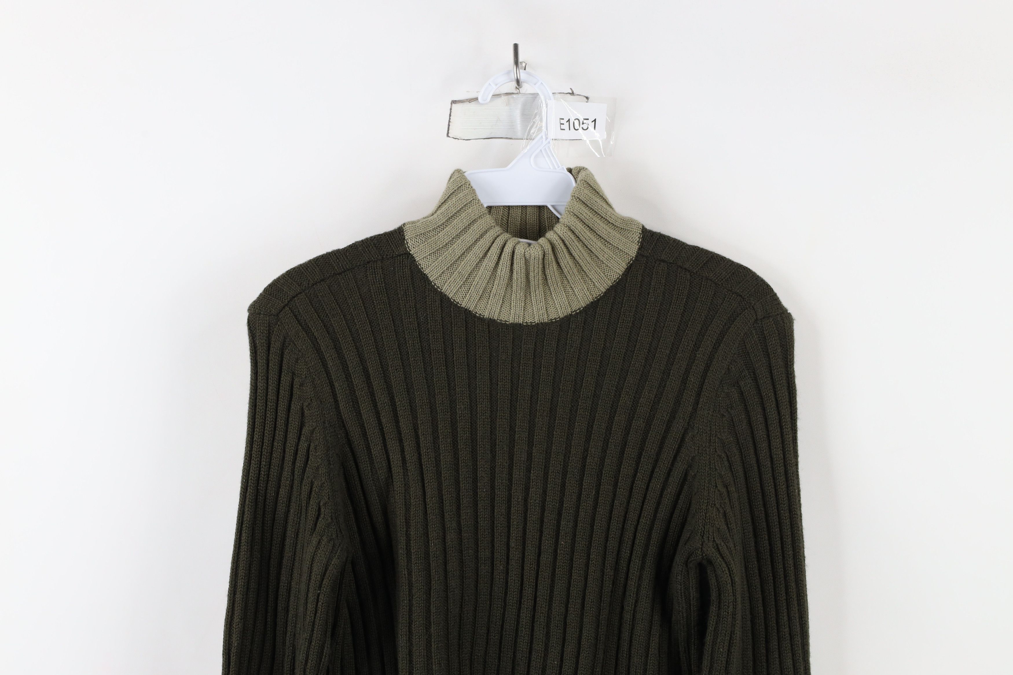Vintage Vintage 90s Streetwear Chunky Ribbed Knit Mock Neck Sweater Size M / US 6-8 / IT 42-44 - 2 Thumbnail
