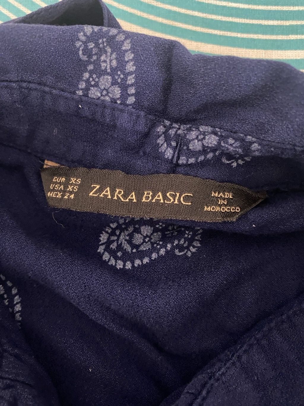 Zara Zara Indigo Blouse With Tie Size XS S25 Size XS / US 0-2 / IT 36-38 - 3 Thumbnail