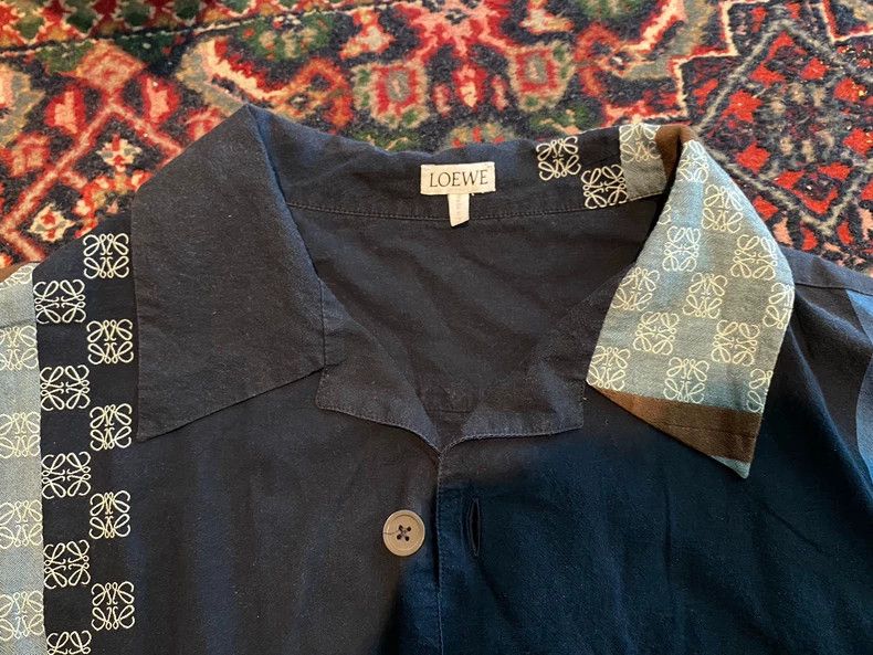 Loewe LOEWE Blue patchwork men's shirt Size US S / EU 44-46 / 1 - 3 Thumbnail