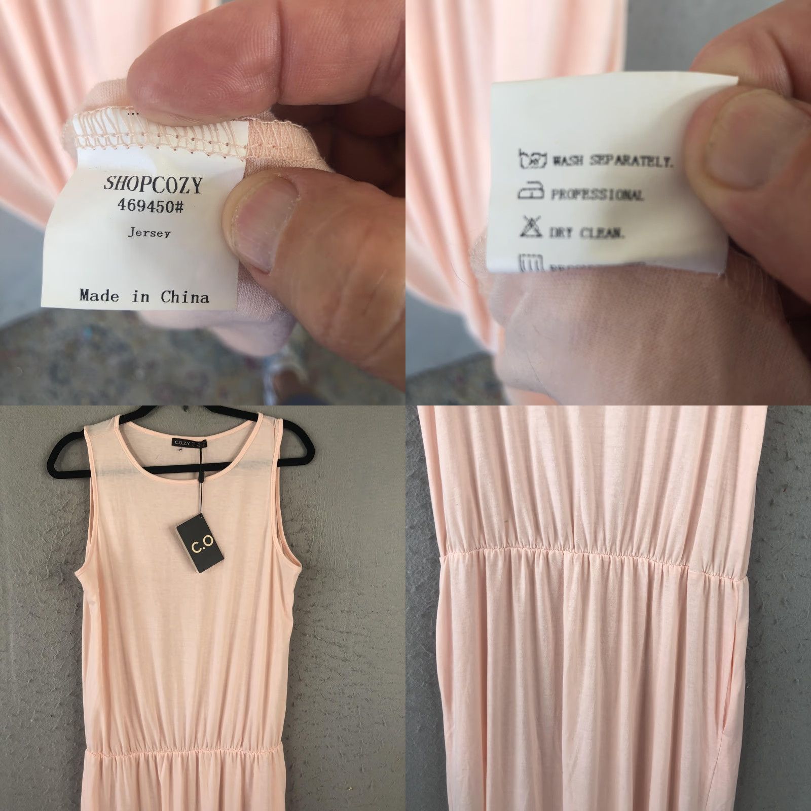 Pinko COZY Dress Womens Large Pink Jersey Maxi Sleeveless Tank Elastic Waist Slit New Size L / US 10 / IT 46 - 8 Thumbnail