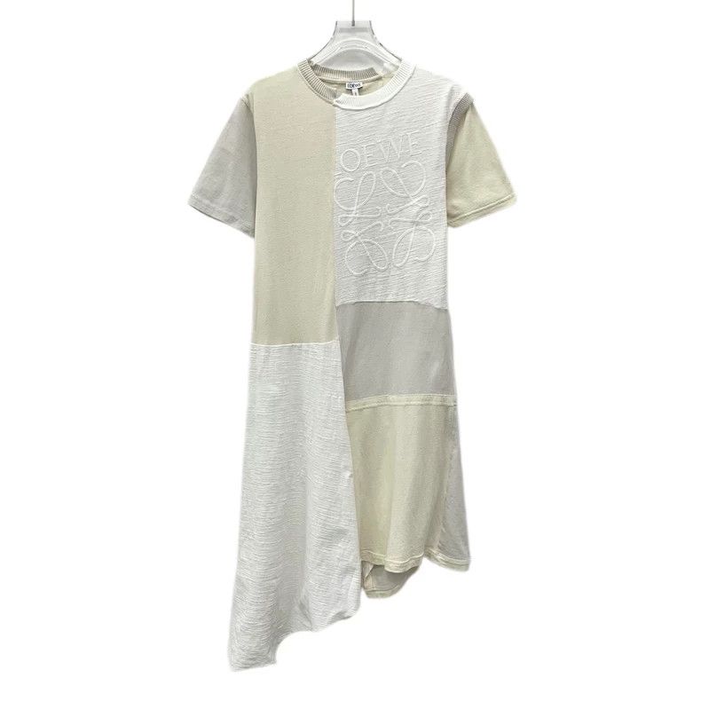 Loewe Loewe Patchwork logo embroidered cotton round neck short s Size S / US 4 / IT 40 - 1 Thumbnail
