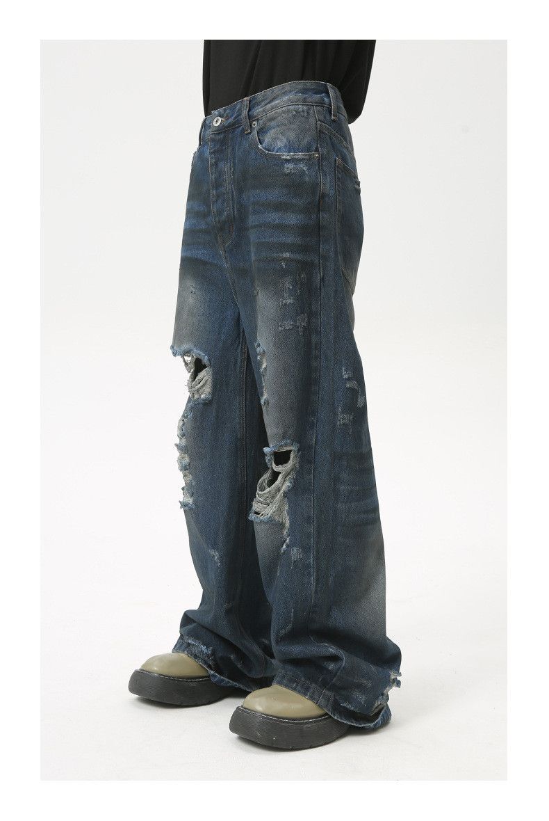 Japanese Brand × Jean × Vintage Straight Hole Loose Jeans Size US 32 / EU 48 - 7 Thumbnail