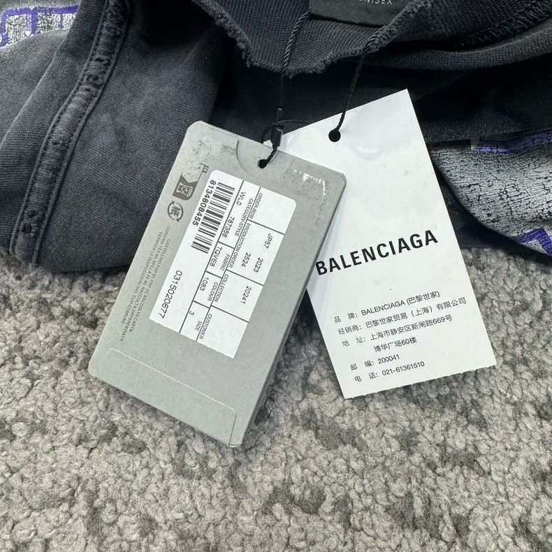 Balenciaga Balenciaga 24ss Now Buy Now Washed Black Short Sleeve Size US L / EU 52-54 / 3 - 3 Thumbnail