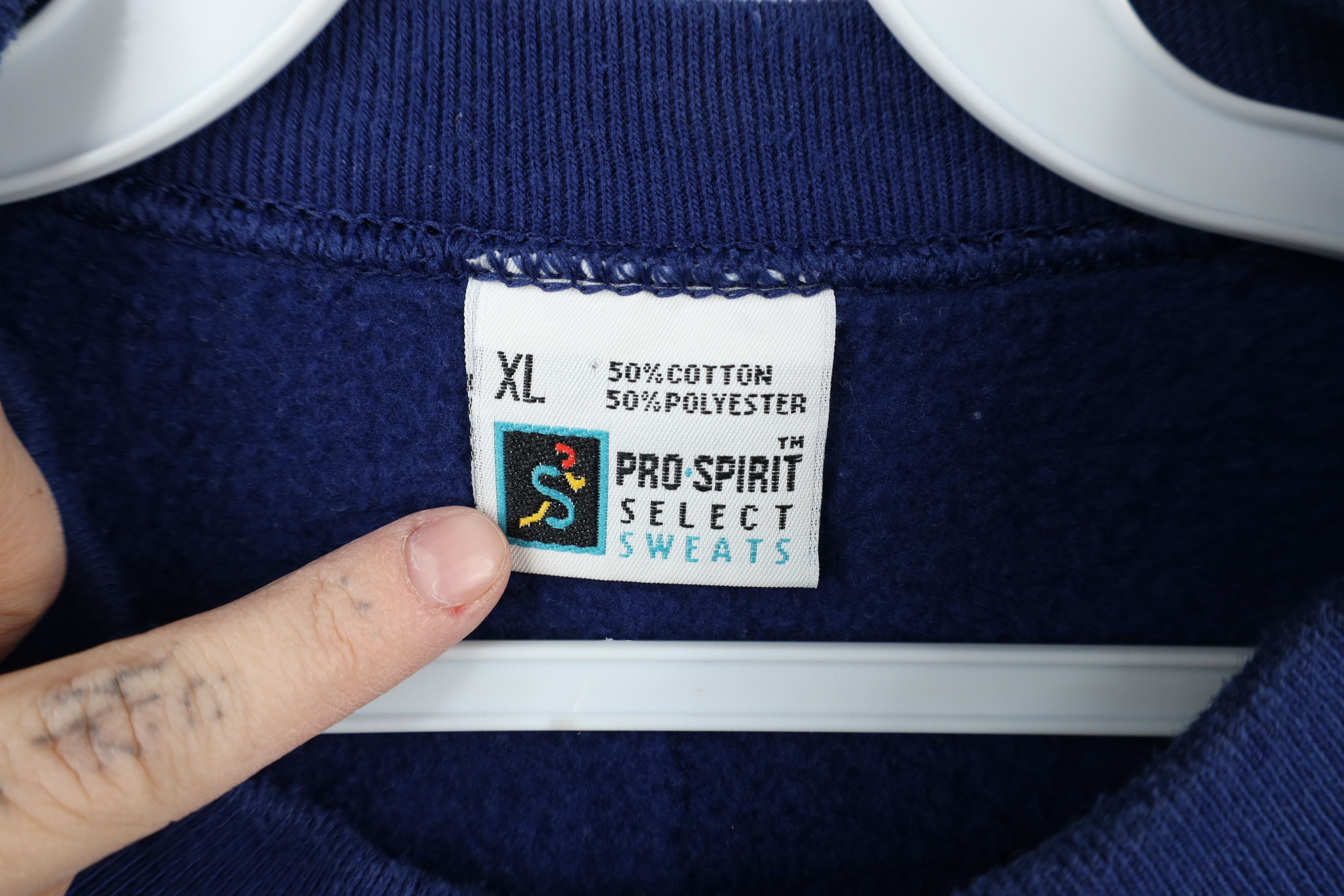 Vintage Vintage 90s Streetwear Blank Heavyweight Sweatshirt Blue USA Size US XL / EU 56 / 4 - 7 Thumbnail