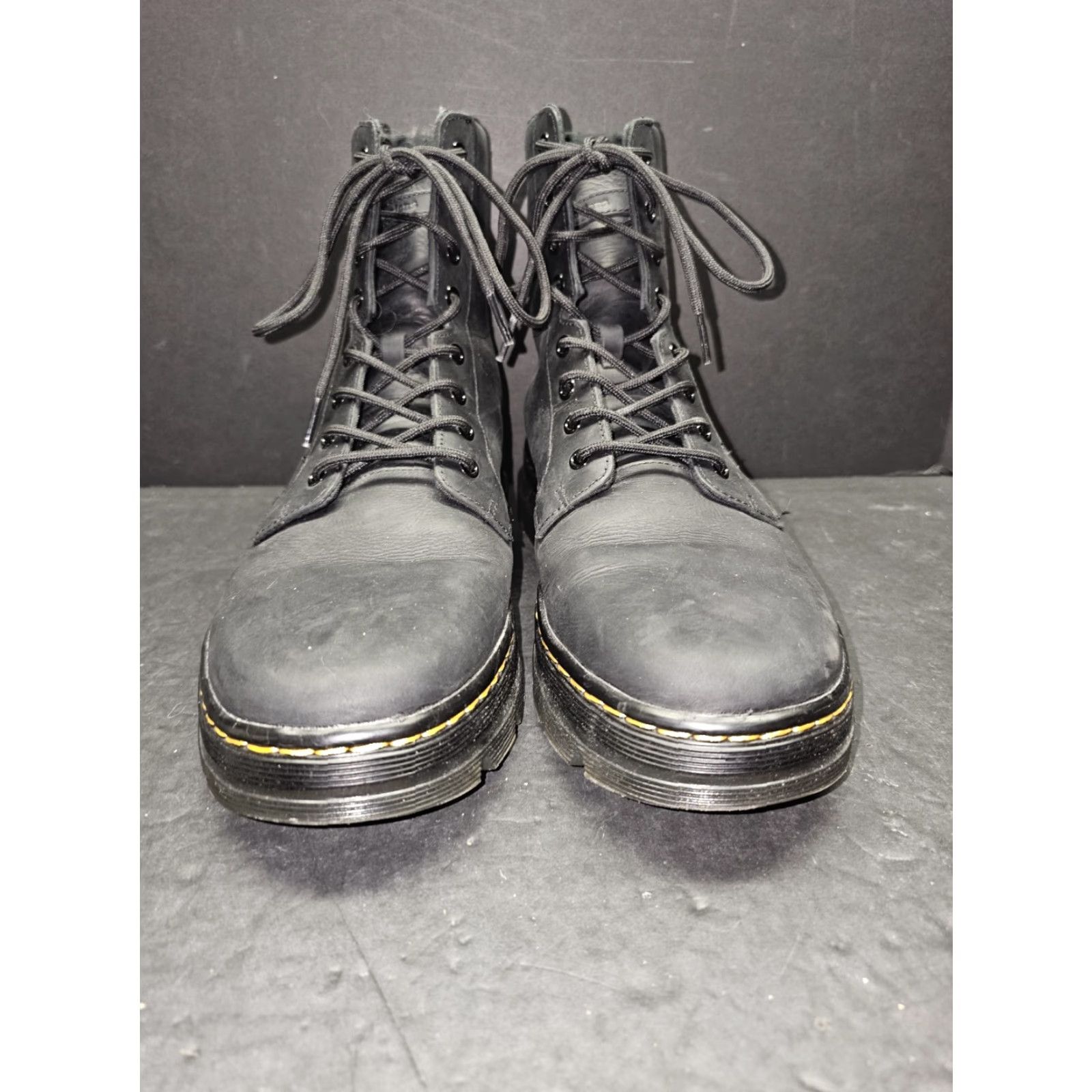 Dr. Martens Dr. Martens Combat Boots Mens Size US 12 Black Leather AirWair Combs 1460 90s Punk Gothic Slip Resistant Workwear Casual Boots Size US 12 / EU 45 - 3 Thumbnail