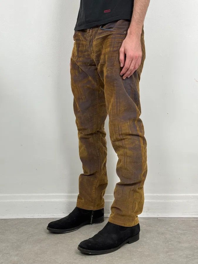 Marithe + Francois Girbaud FW2003 Marithé + François Girbaud Brown & Navy Velvet Pants Size US 32 / EU 48 - 3 Thumbnail