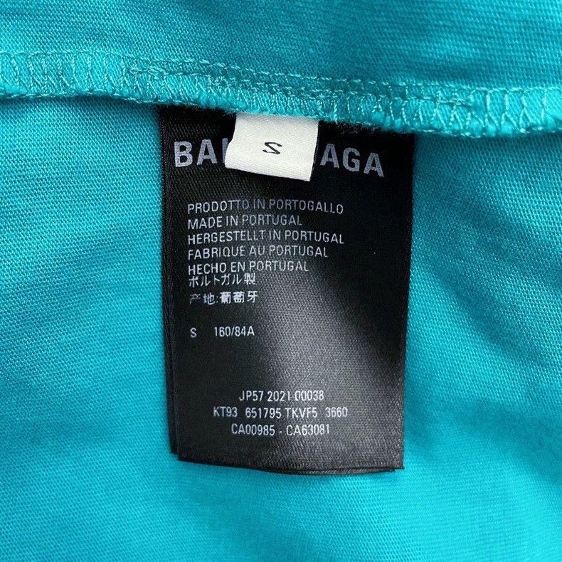 Balenciaga Balenciaga Teal Mosaic Distressed Short Sleeve Size US S / EU 44-46 / 1 - 6 Thumbnail