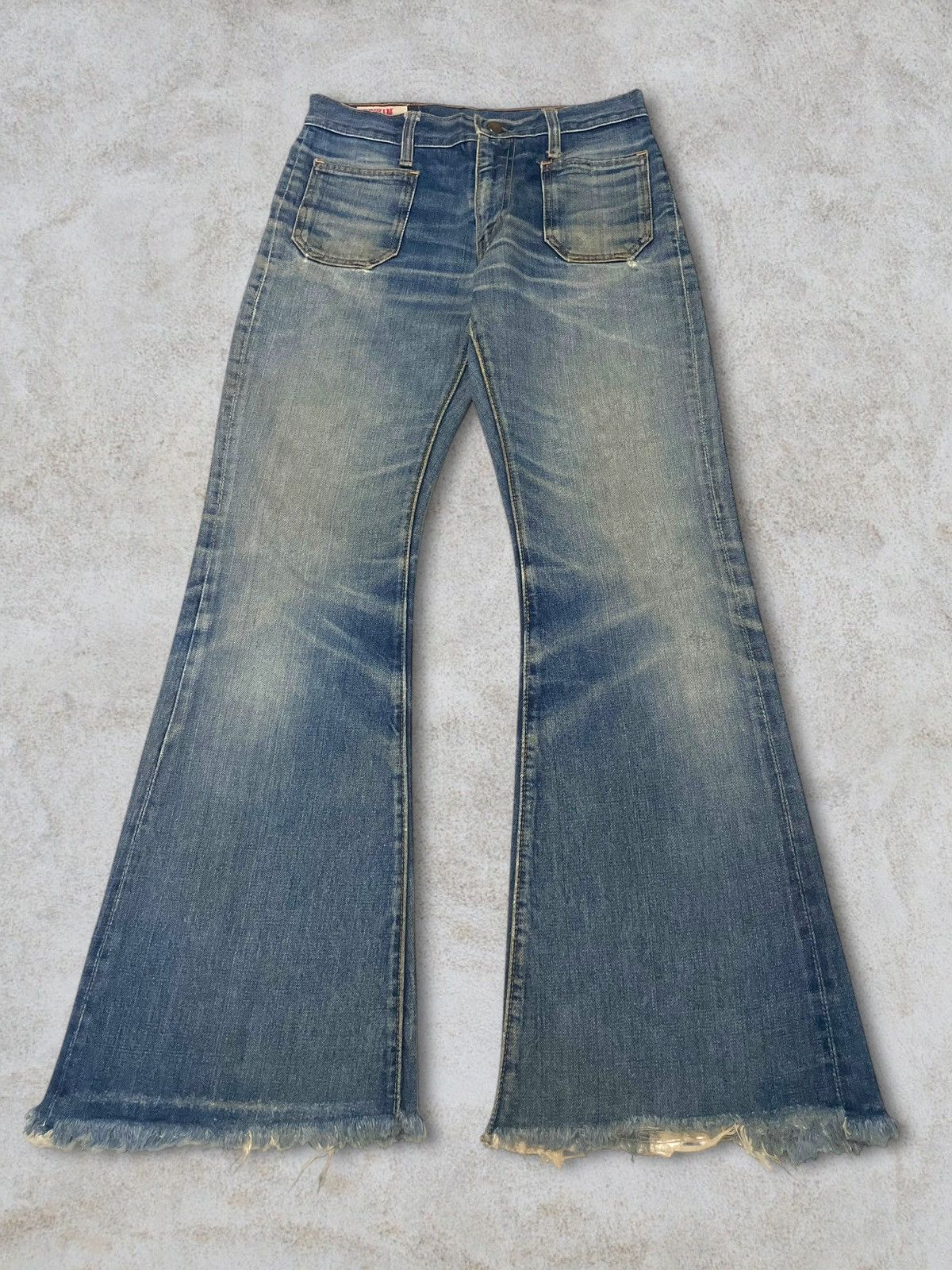Edwin Rare Vintage 70s Edwin Talon Zip Bottom Bell Flare Bush Jean Size 30" / US 8 / IT 44 - 1 Thumbnail