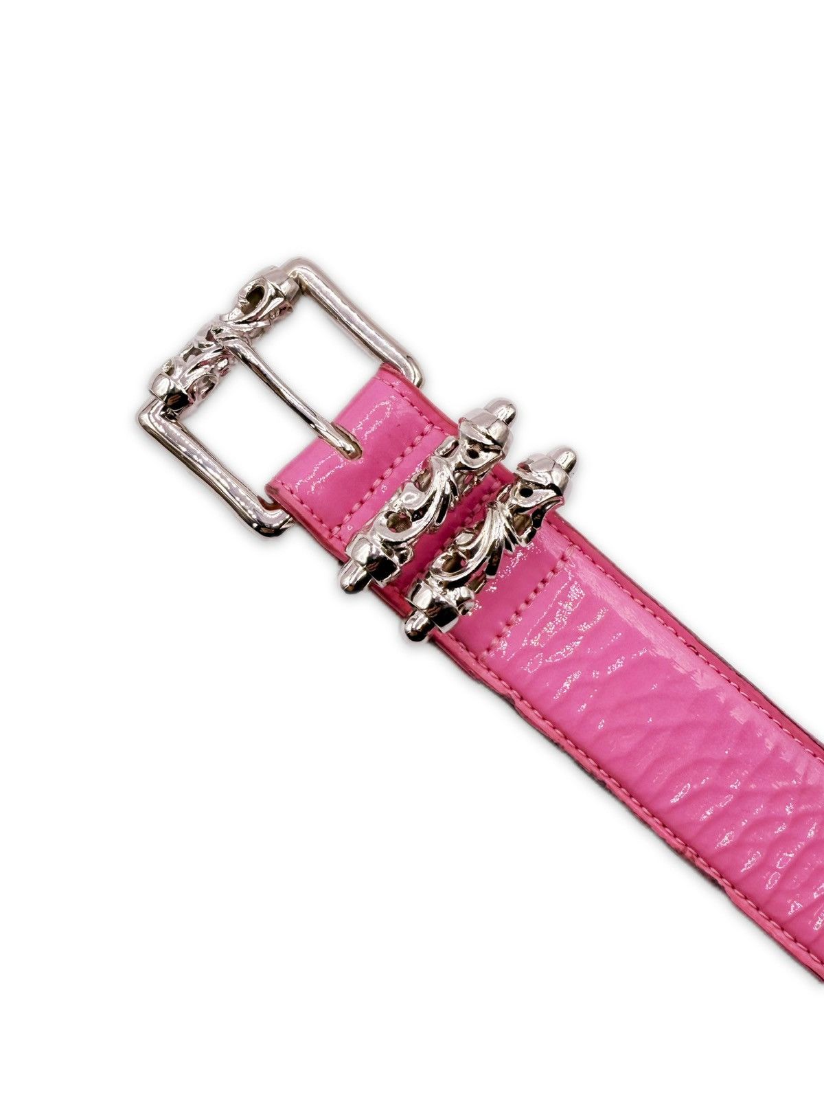 Chrome Hearts Chrome Hearts Pyramid Stud Leather Rhodium Pink Roller Belt Size 34 - 3 Thumbnail