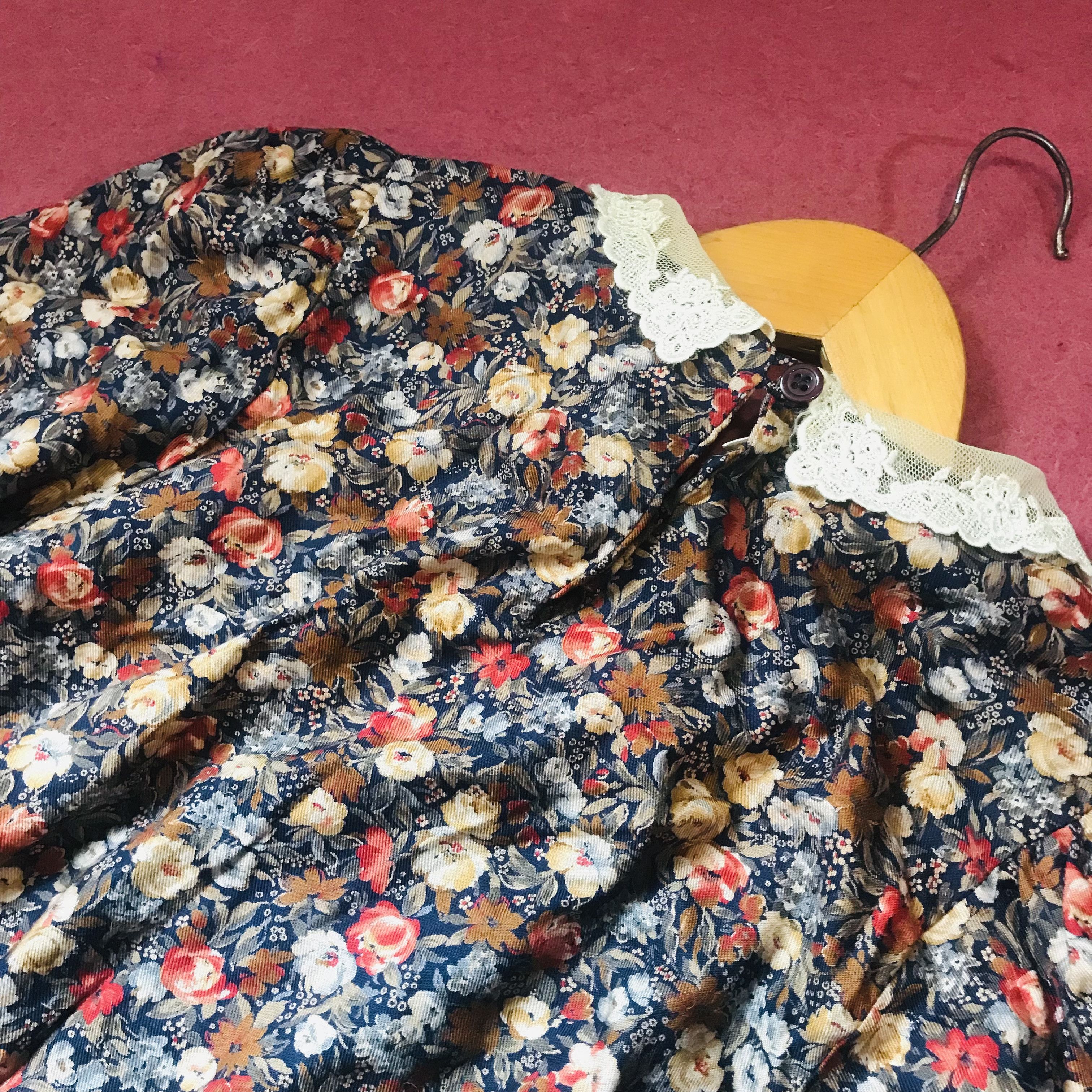 Vintage Vintage Lace Collar Floral Dress Size S / US 4 / IT 40 - 3 Thumbnail