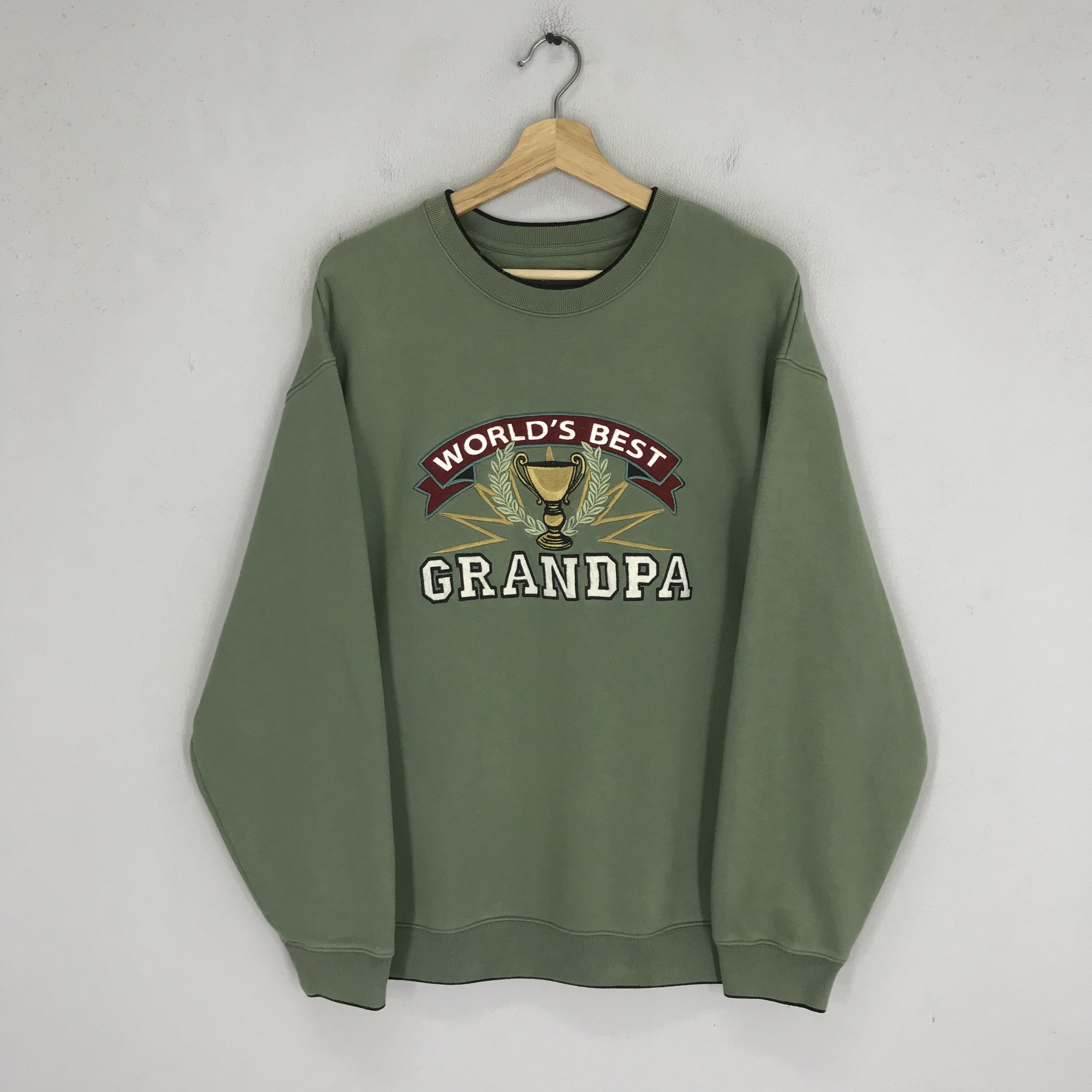 Vintage Vintage 90s Embroidered Grandpa Green - 302 Size US L / EU 52-54 / 3 - 1 Thumbnail