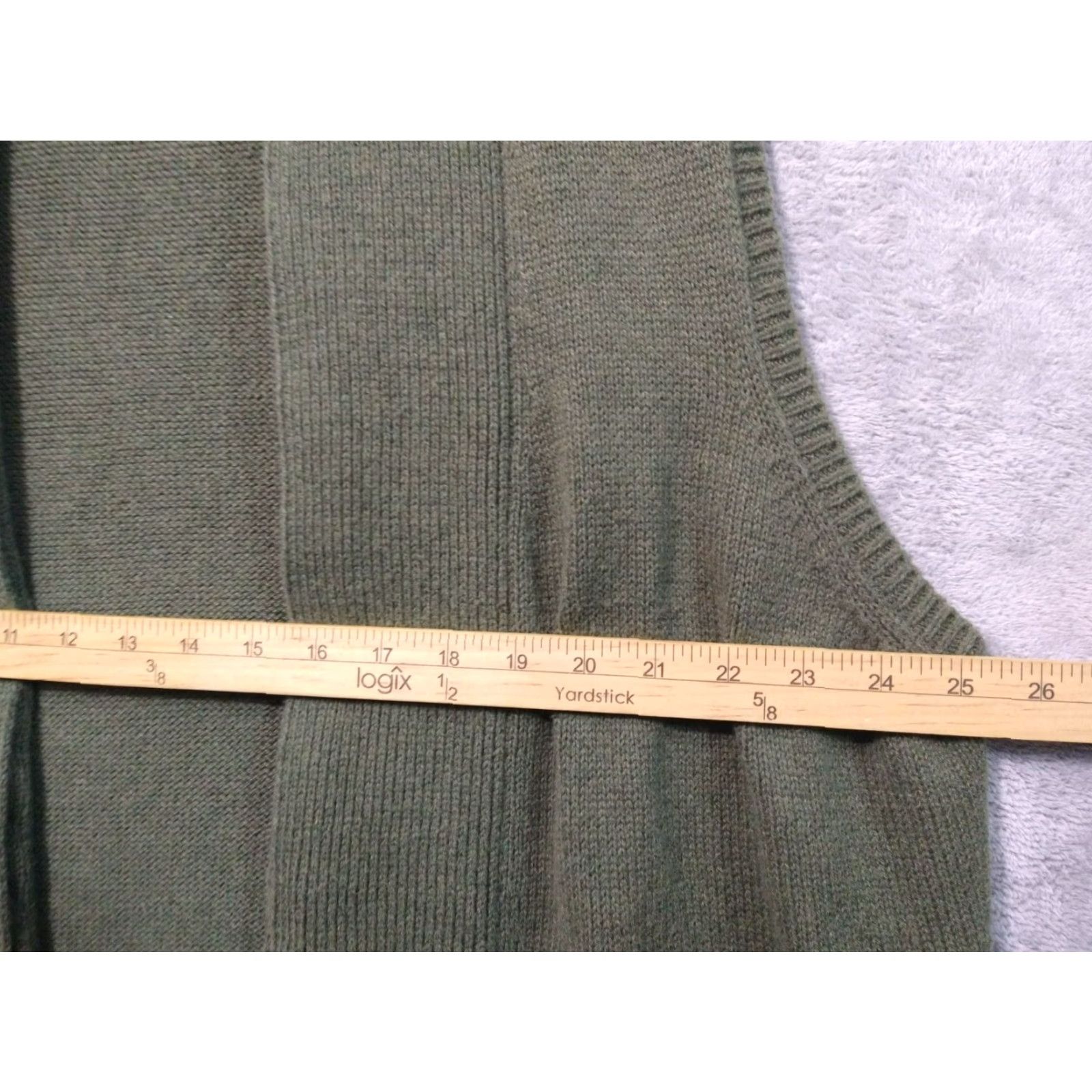 Talbots Talbots Women's Cardigan Vest Sweater 3X Green Sleeveless Open Front Knit Wool Blend Classic Preppy Womens Size XXL / US 16-18 / IT 52-54 - 4 Thumbnail