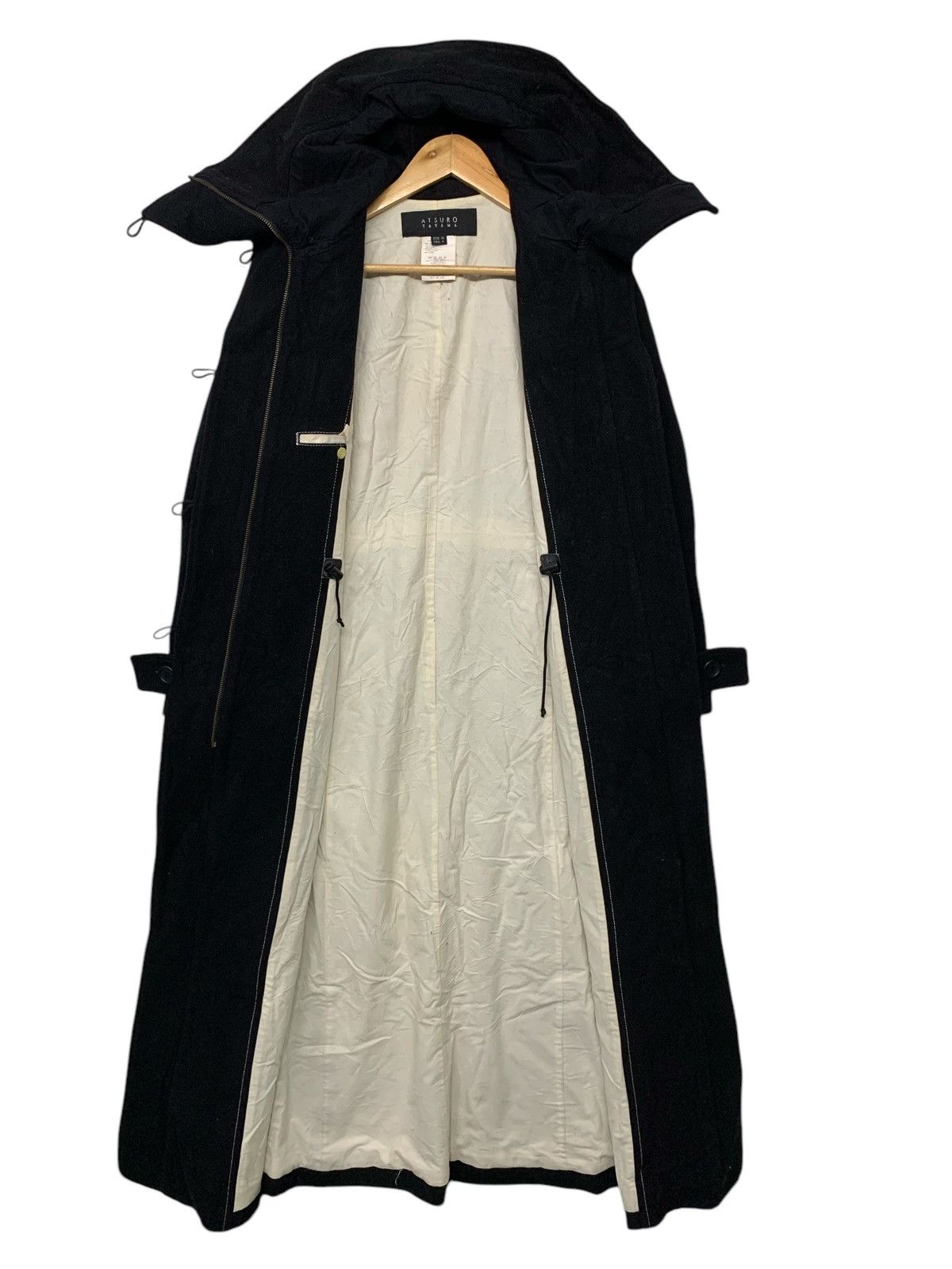 ATSURO TAYAMA × Designer × Japanese Brand Very Rare‼️Atsuro Tayama Hoodie Wool Long Jacket Zipper Down Size S / US 4 / IT 40 - 3 Thumbnail