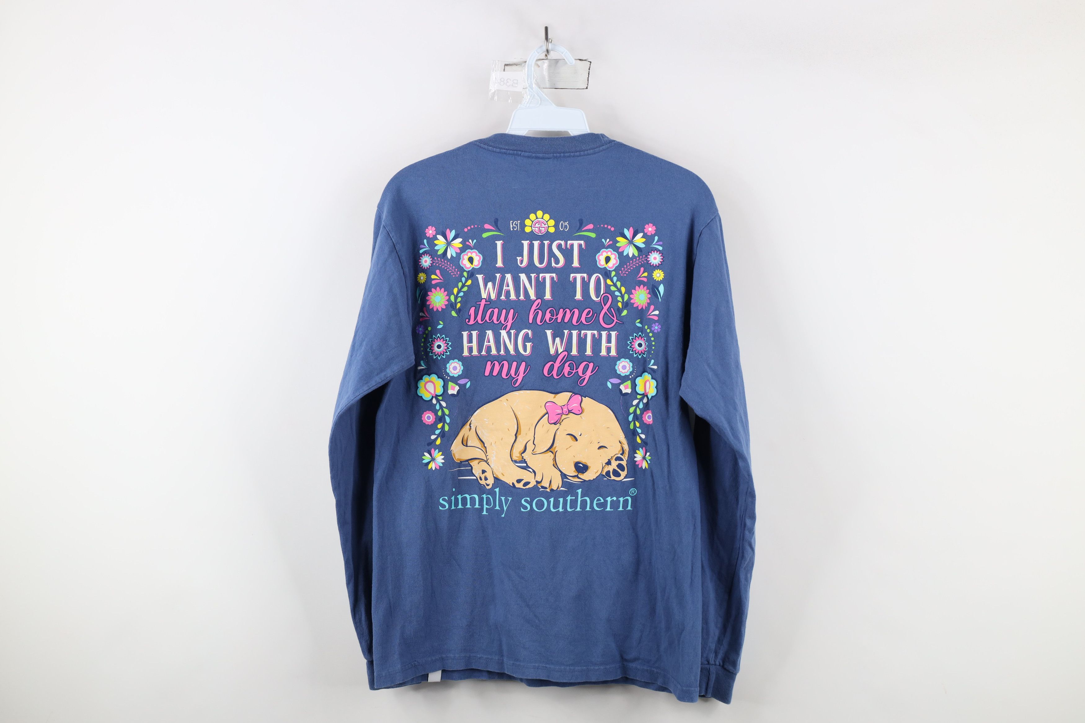 Vintage Simply Southern Spell Out Puppy Dog Long Sleeve T-Shirt Blue Size S / US 4 / IT 40 - 12 Thumbnail