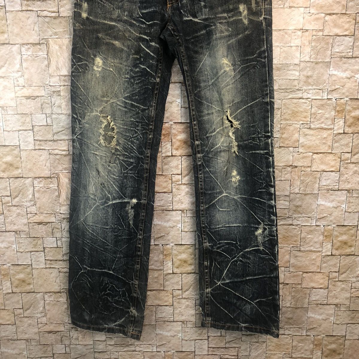 Japanese Brand Antful Double Waist Blue rare Denim Pants #A364 Size US 31 - 3 Thumbnail