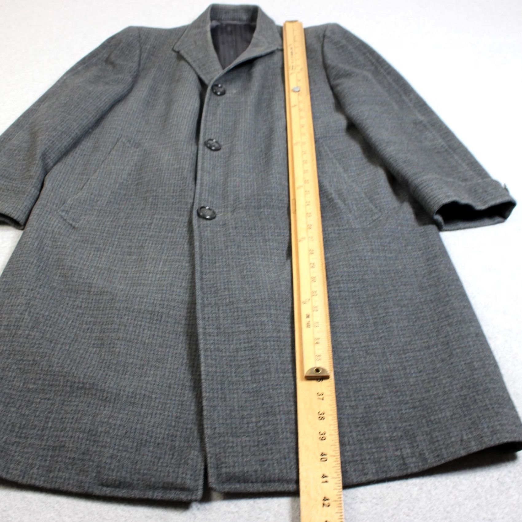 Vintage VINTAGE Robert Hall Wool Coat Men 46 Gray Check Overcoat Retro Academia Heritage Size US S / EU 44-46 / 1 - 5 Thumbnail