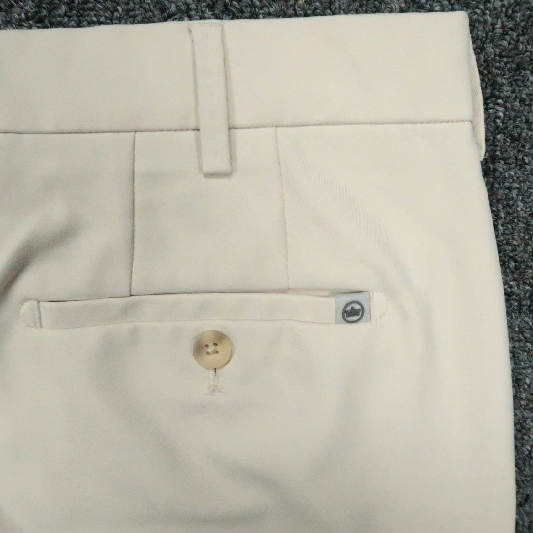 Peter Millar Peter Millar Pants Mens 38x32 Khaki Tan Durham High Drape Performance Trouser Chino Straight 32 In Inseam Regular Pockets Beige Size US 38 / EU 54 - 5 Thumbnail