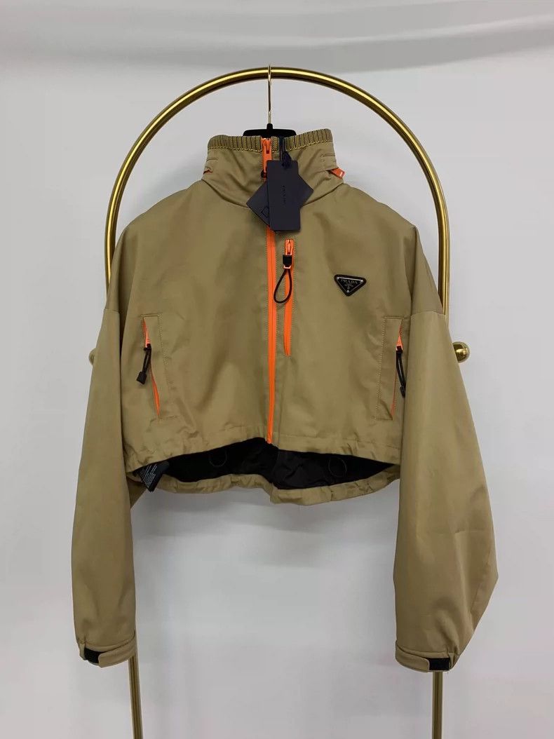 Prada Prada Khaki Triangle Logo Short Jacket - dmc Size US M / EU 48-50 / 2 - 1 Thumbnail