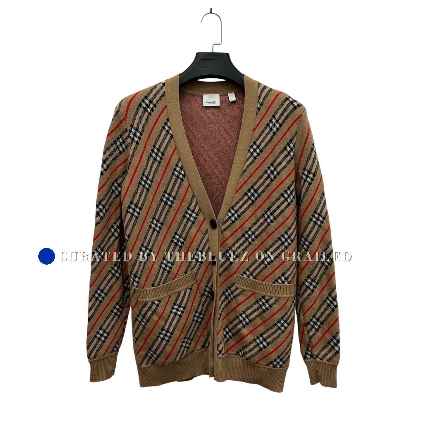 Burberry Burberry Khaki Check Knit Cardigan Size XS / US 0-2 / IT 36-38 - 1 Thumbnail