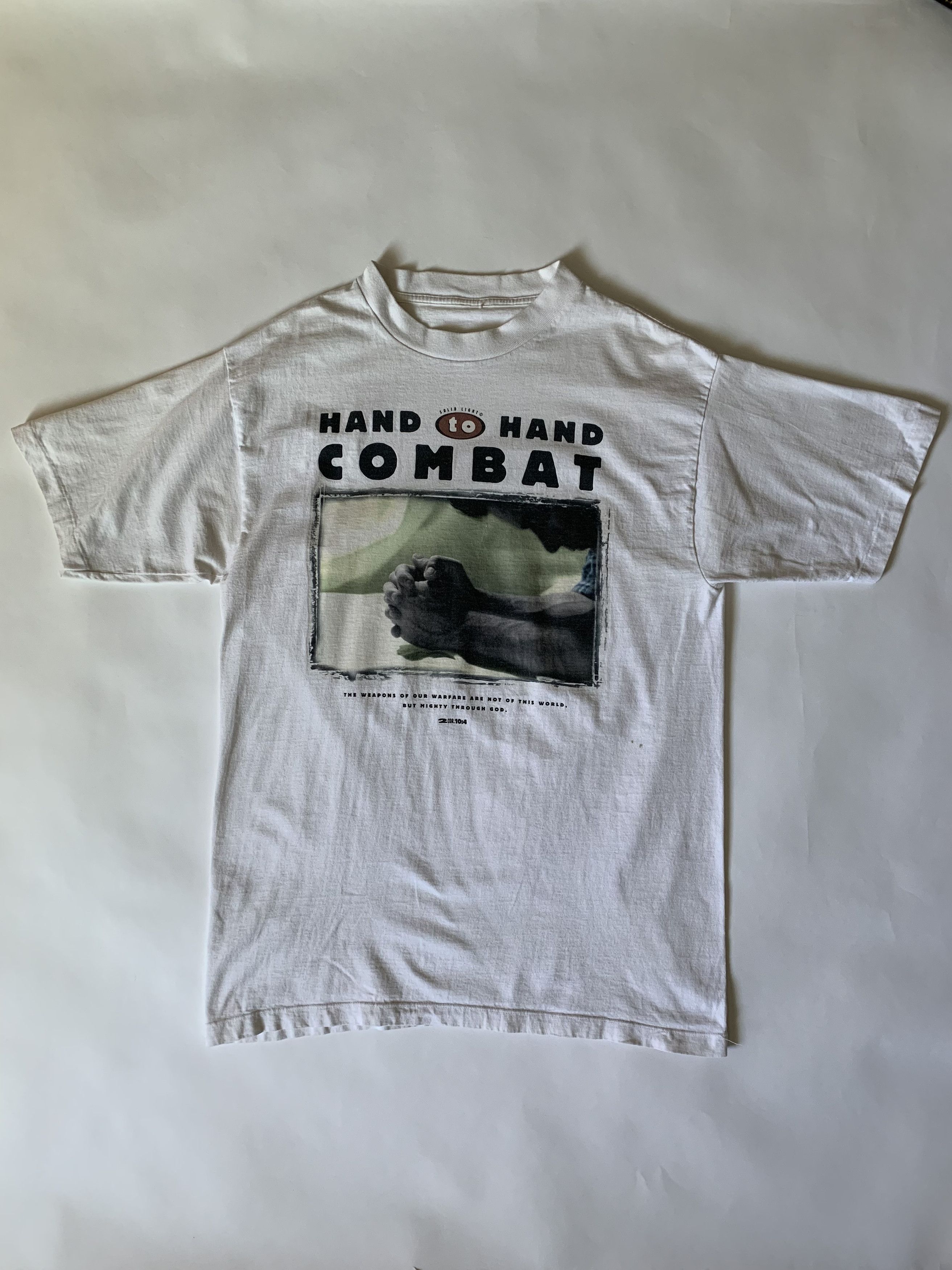 Vintage 90s Hand to Hand Combat Tee Size US XL / EU 56 / 4 - 1 Thumbnail