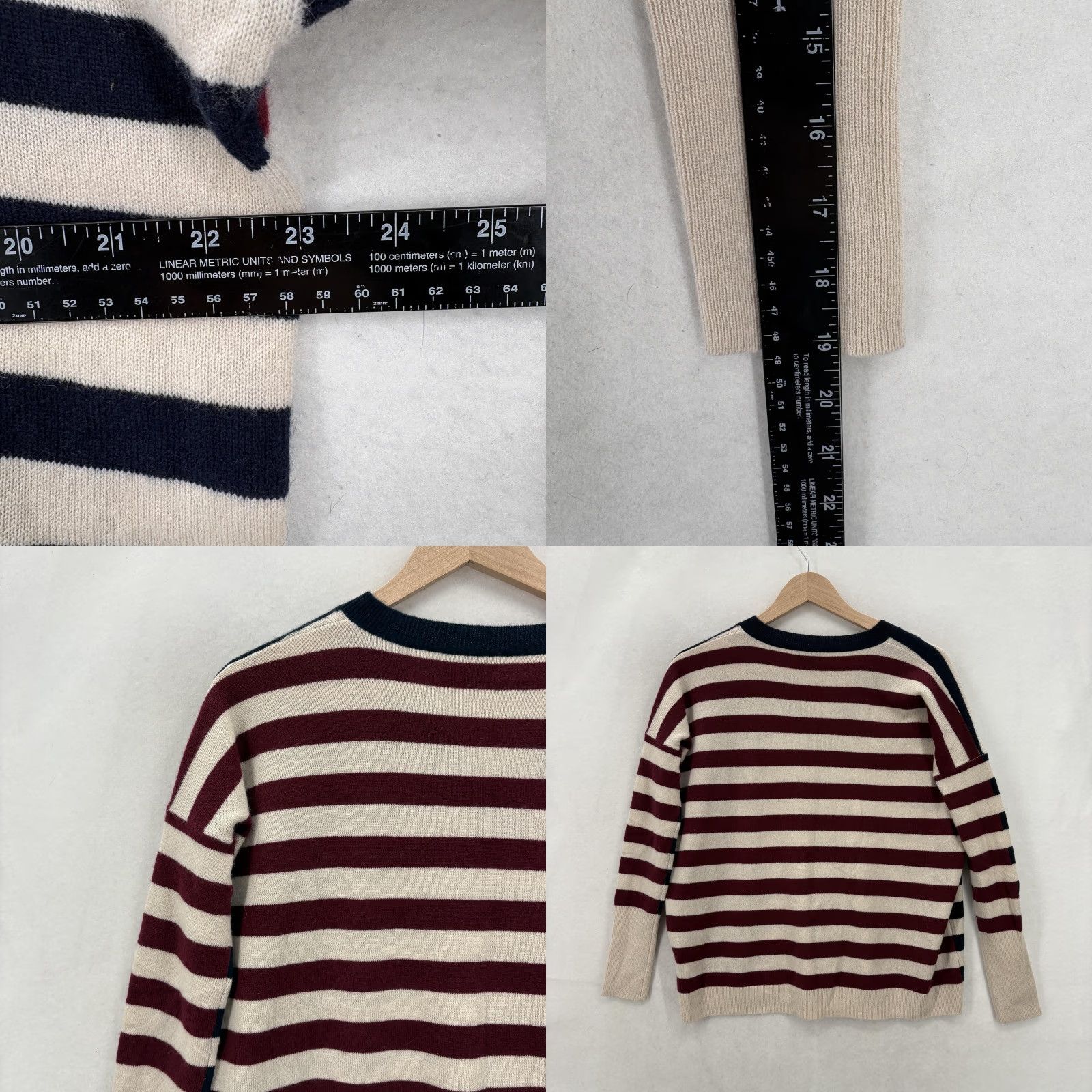 J.Crew J.CREW Sweater Womens XXS Multicolor 100% Cashmere V Neck Stripe Knit Pullover Size XXS / US 00 / IT 34 - 8 Thumbnail