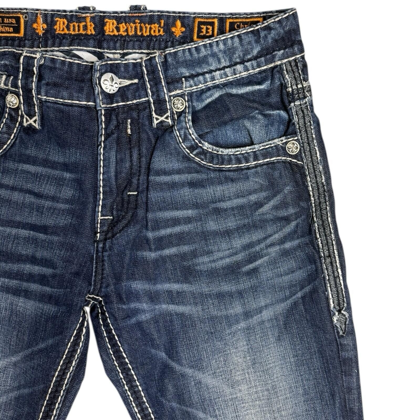 Rock Revival Rock Revival Chris Jeans Contrast Stitch Y2k Size 33 Size US 33 - 12 Thumbnail