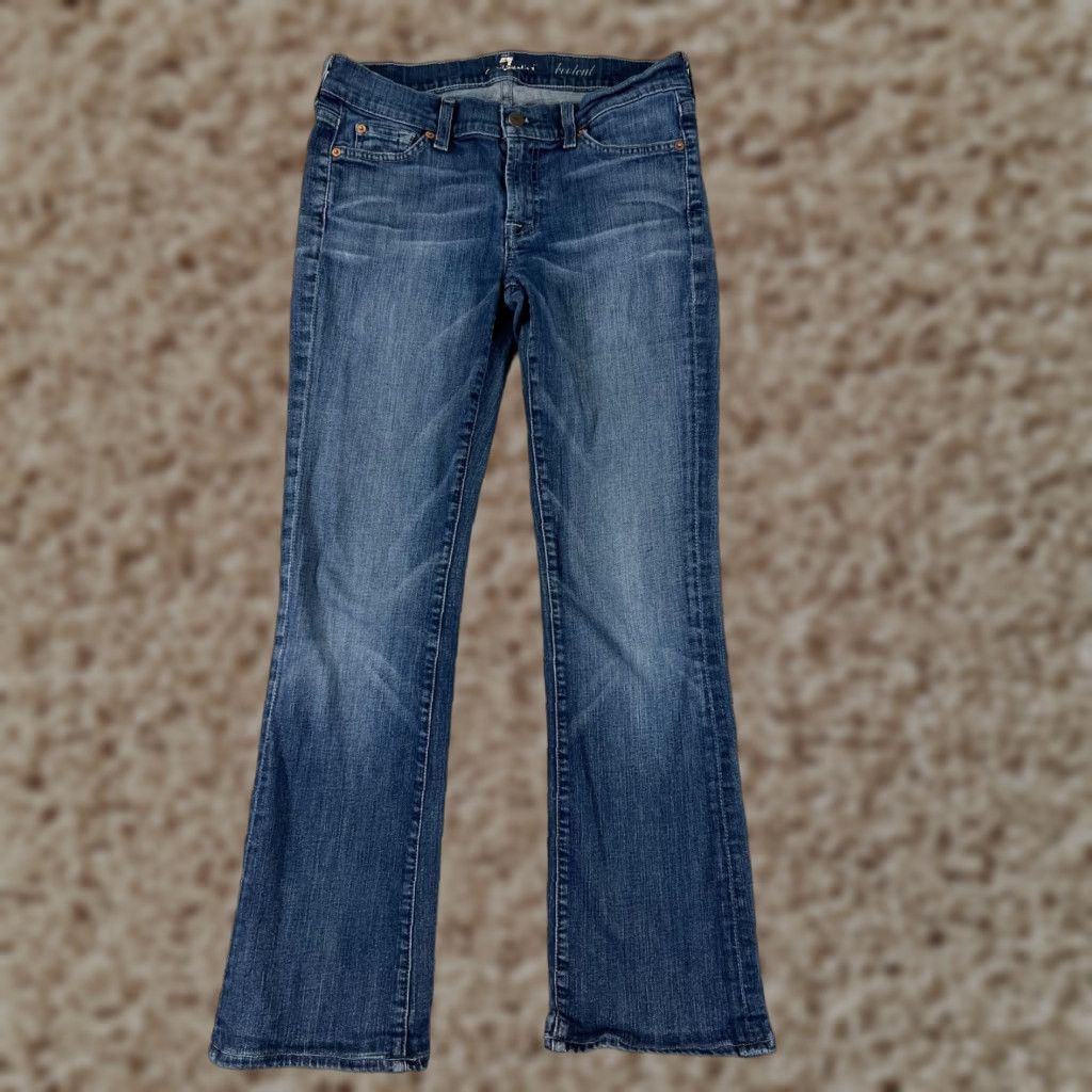 7 For All Mankind 7 For All Mankind Jeans Women Bootcut 29 Blue Denim Low Rise Cotton Blend 28x29 Seasonal Distressed Pockets Modern Mens? Size 29" - 1 Thumbnail