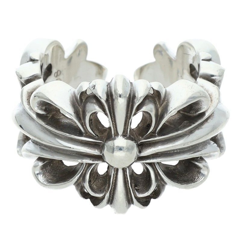 Chrome Hearts Chrome Hearts Double Floral Cross Silver Ring Size ONE SIZE - 1 Thumbnail