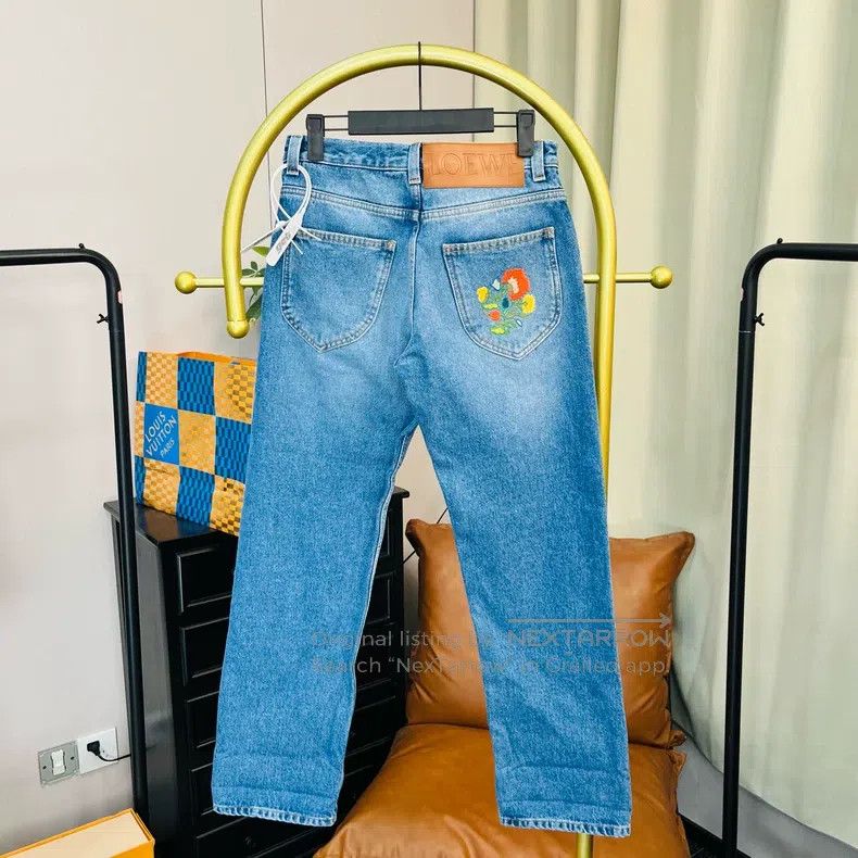 Loewe Loewe Blue Back Leather Label Floral Printed Denim Pants Size 42" / US 20 - 2 Thumbnail