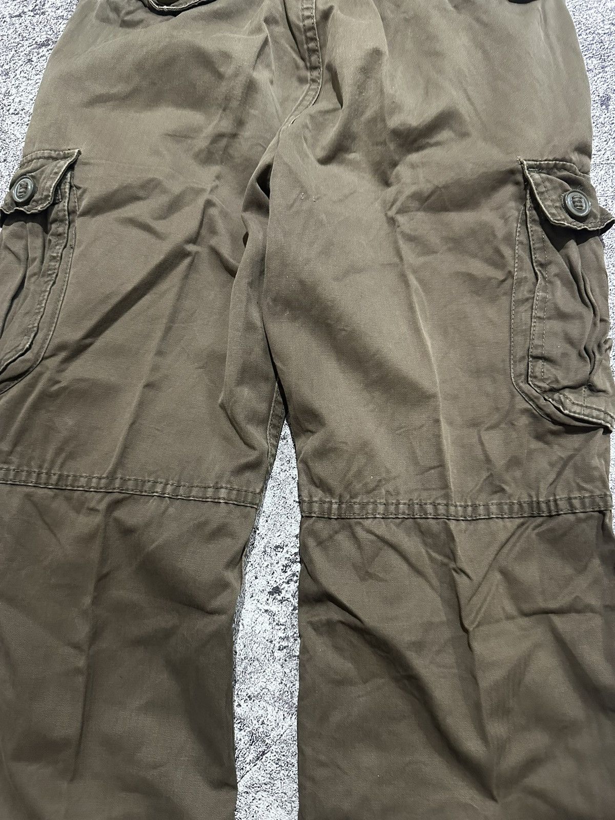 Japanese Brand Japanese Back Number Sunfaded Cargo Pants Military GOA Style Size US 31 - 7 Thumbnail