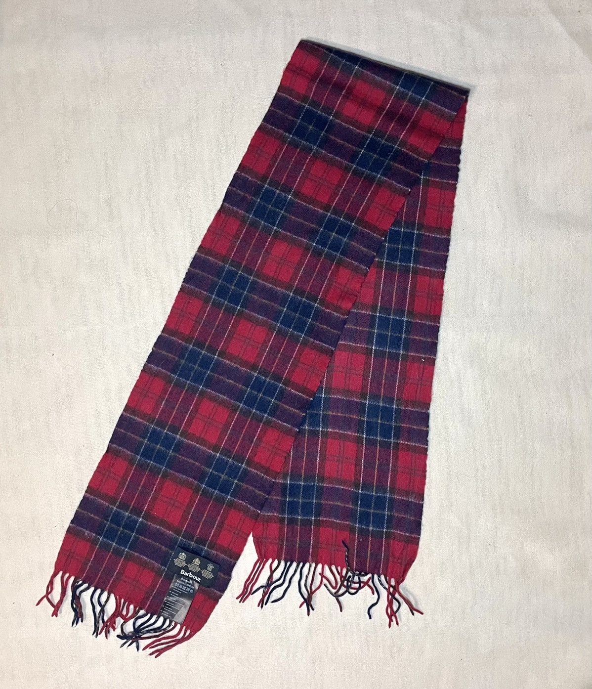 Barbour Barbour red tartan wool scarf Size ONE SIZE - 4 Thumbnail