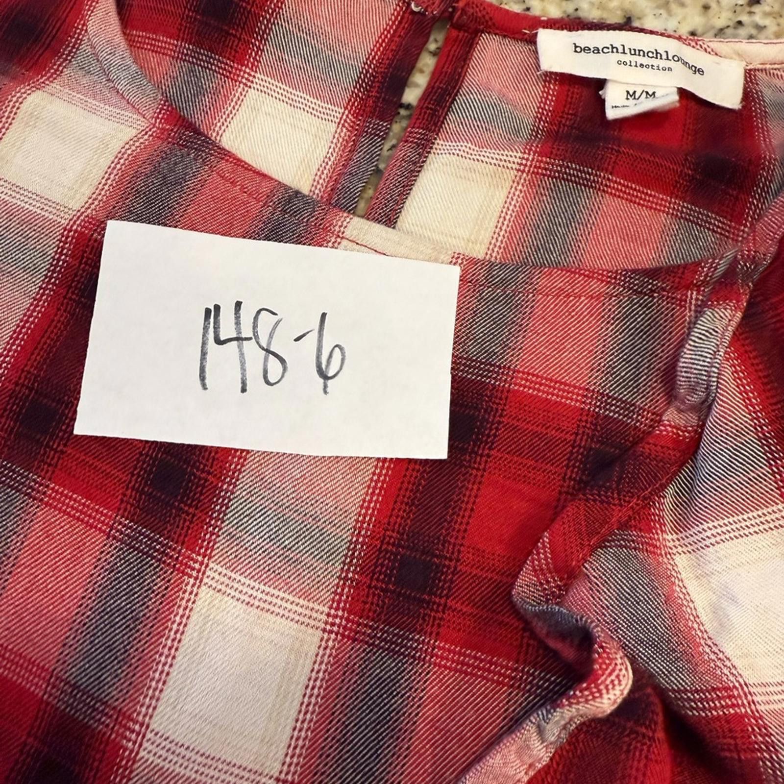 Other Beachlunchlounge retro red plaid ruffled top SZ M Size M / US 6-8 / IT 42-44 - 10 Thumbnail