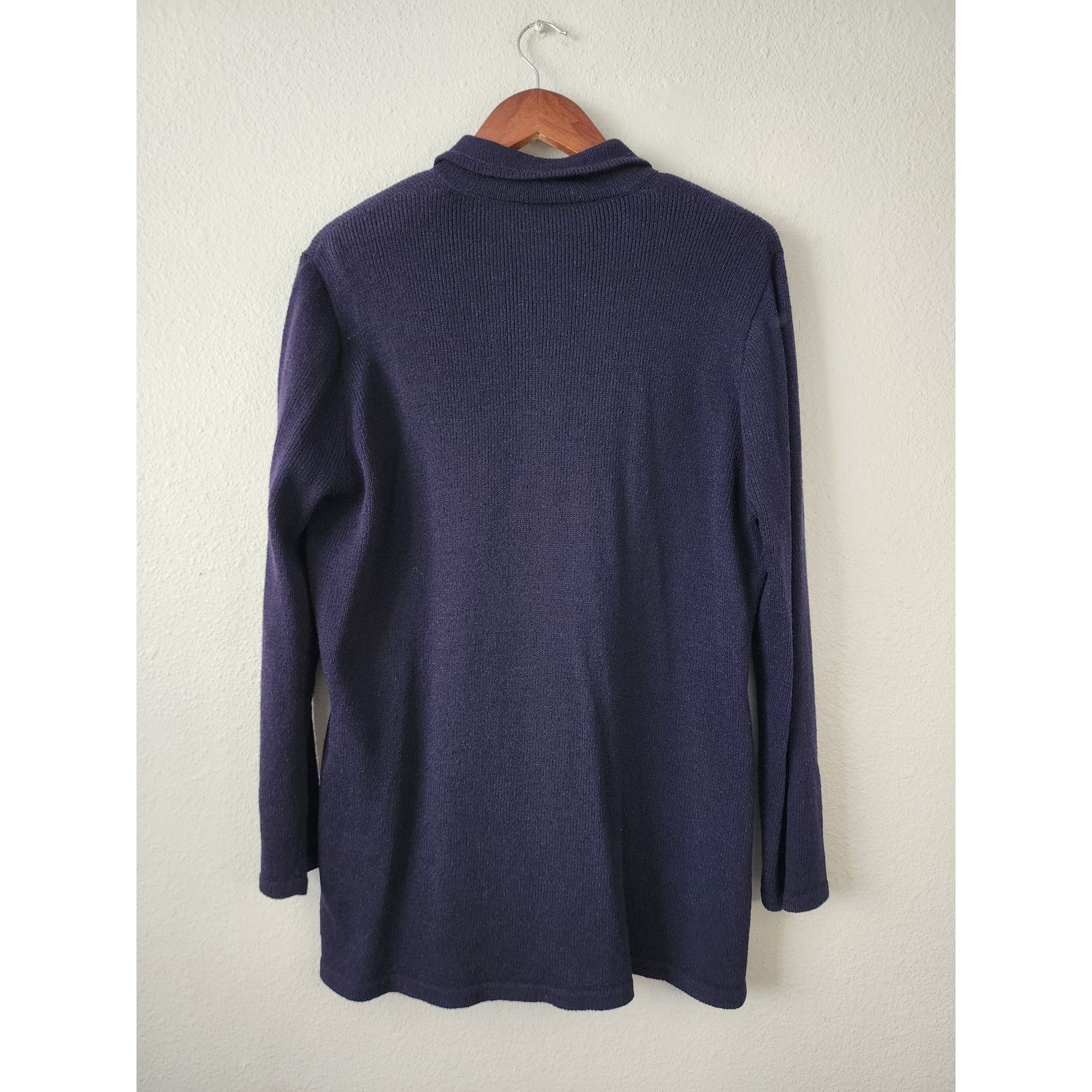 Vintage Vintage L 2-Piece Blue Knit Set Button-Up Cardigan & Pants Size L / US 10 / IT 46 - 4 Thumbnail